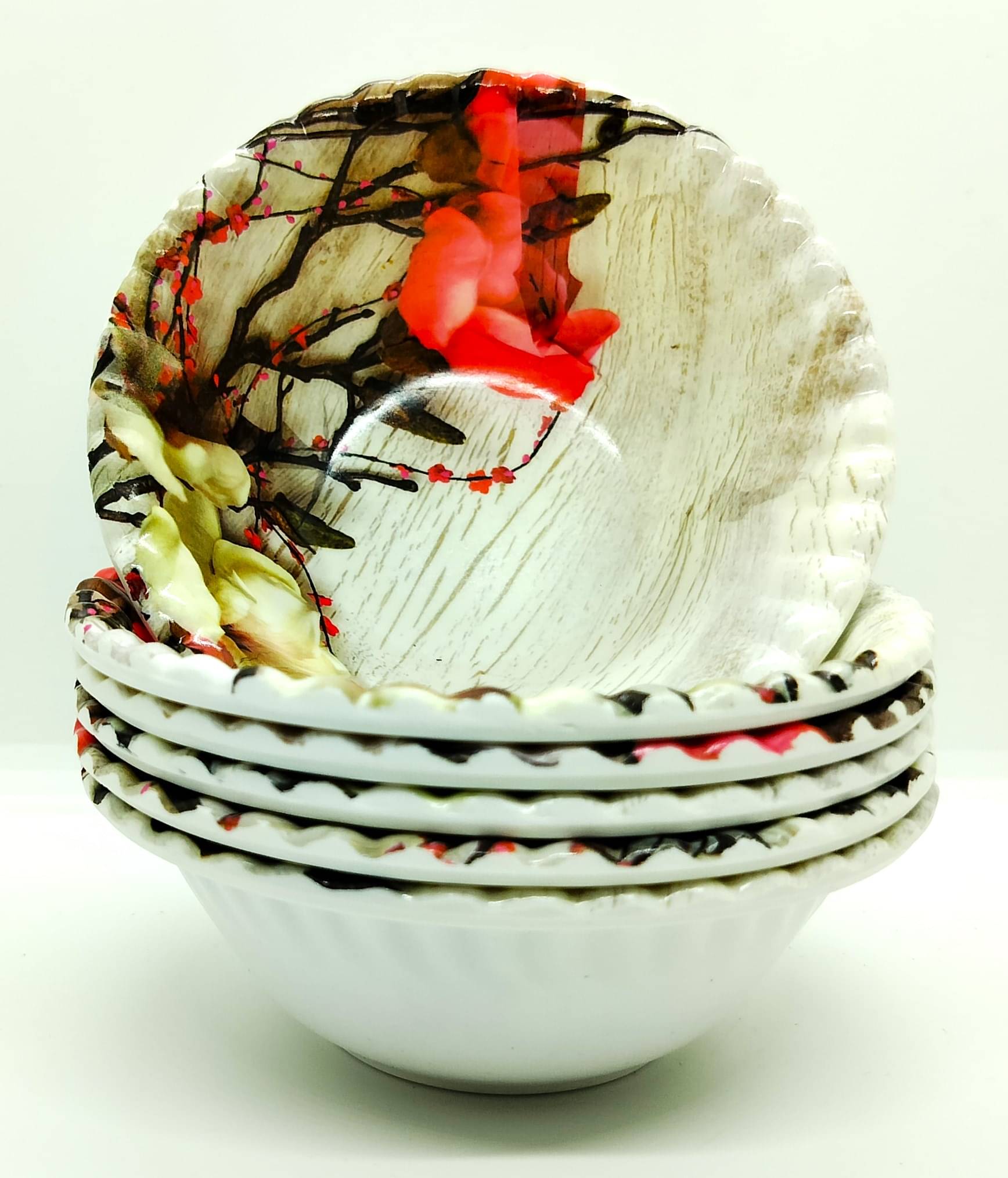 Laserbot Serving Bowl (5 X 2" INCH) Melamine Printed Fruit Bowl 7 cm ( Set of 6 ) Red Laserbot Serving Bowl (5 X 2" INCH) Melamine Printed Fruit Bowl 7 cm ( Set of 6 ) Red
