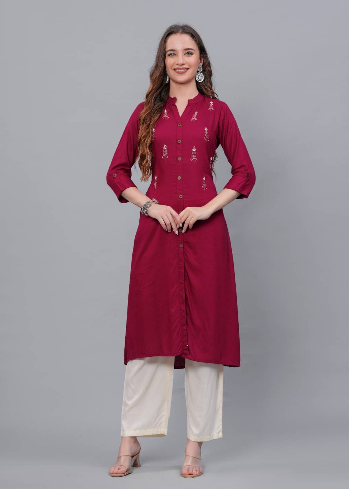 MAUKA Rayon Solid Kurti With Palazzo Women's Stitched Salwar Suit - Purple ( Pack of 1 ) MAUKA Rayon Solid Kurti With Palazzo Women's Stitched Salwar Suit - Purple ( Pack of 1 )