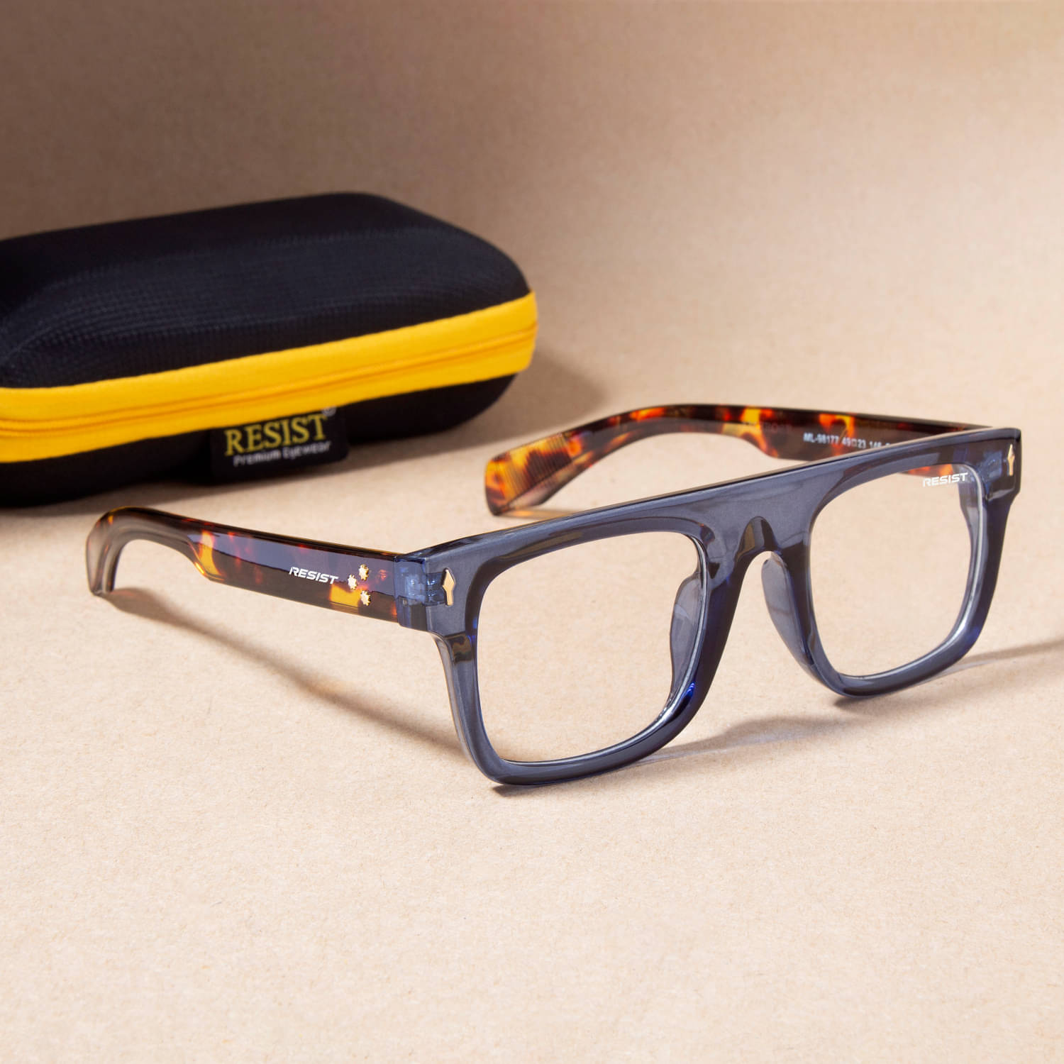     			RESIST EYEWEAR Blue Square Sunglasses ( Pack of 1 )