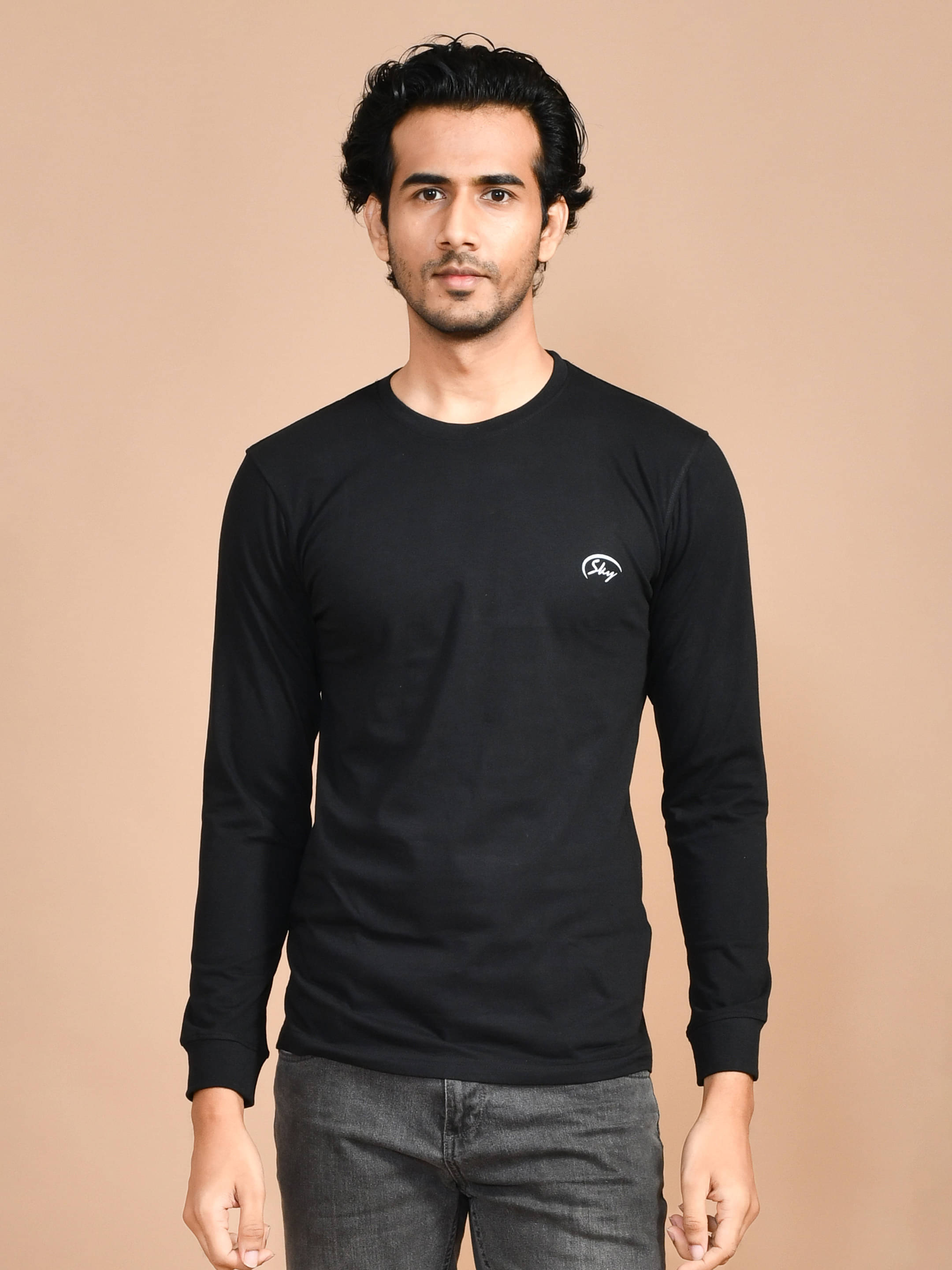 SKYKNIT Pack of 1 100% Cotton Regular Fit Men's T-Shirt ( Black ) SKYKNIT Pack of 1 100% Cotton Regular Fit Men's T-Shirt ( Black )