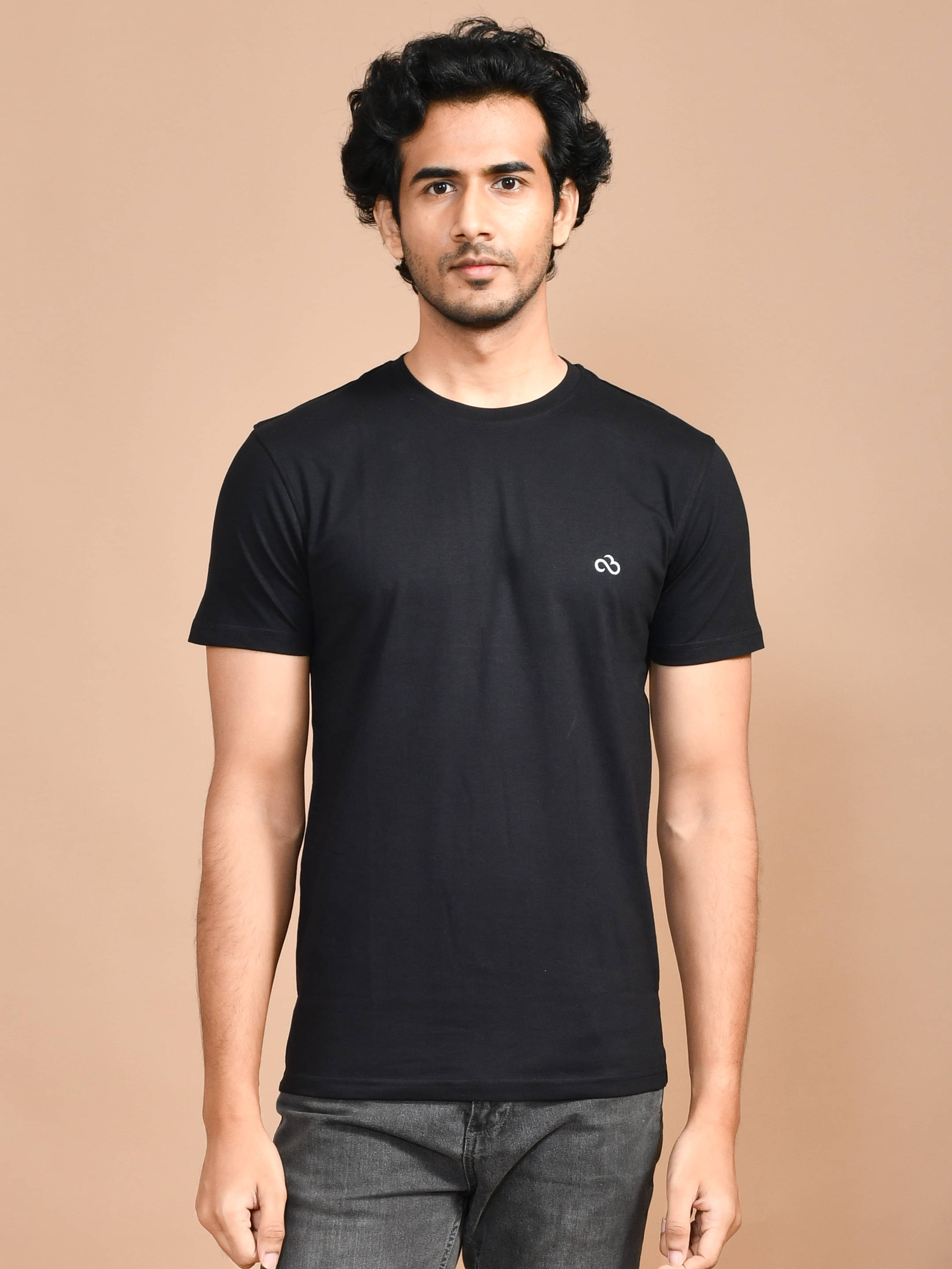 SKYKNIT Pack of 1 Cotton Blend Regular Fit Men's T-Shirt ( Black ) SKYKNIT Pack of 1 Cotton Blend Regular Fit Men's T-Shirt ( Black )