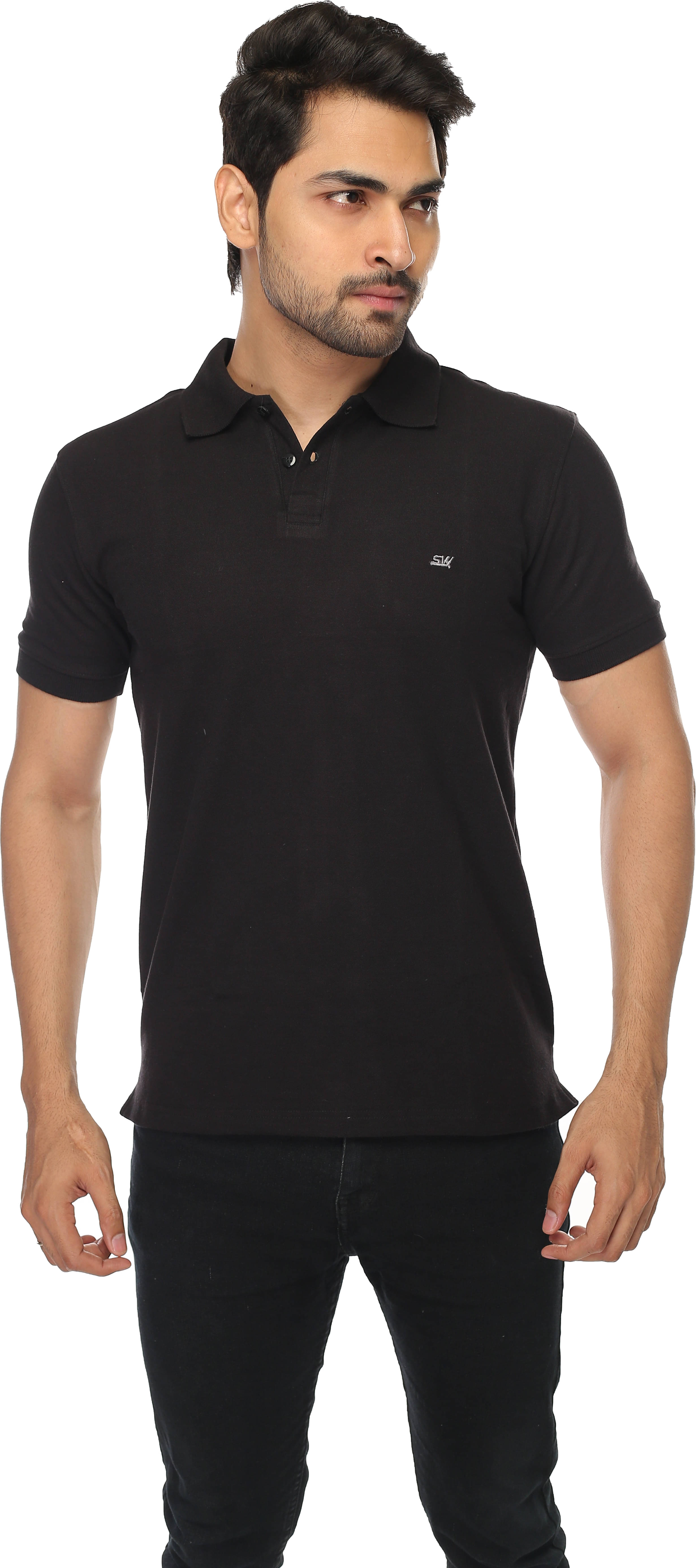 SKYKNIT Pack of 1 Cotton Blend Regular Fit Men's T-Shirt ( Black ) SKYKNIT Pack of 1 Cotton Blend Regular Fit Men's T-Shirt ( Black )