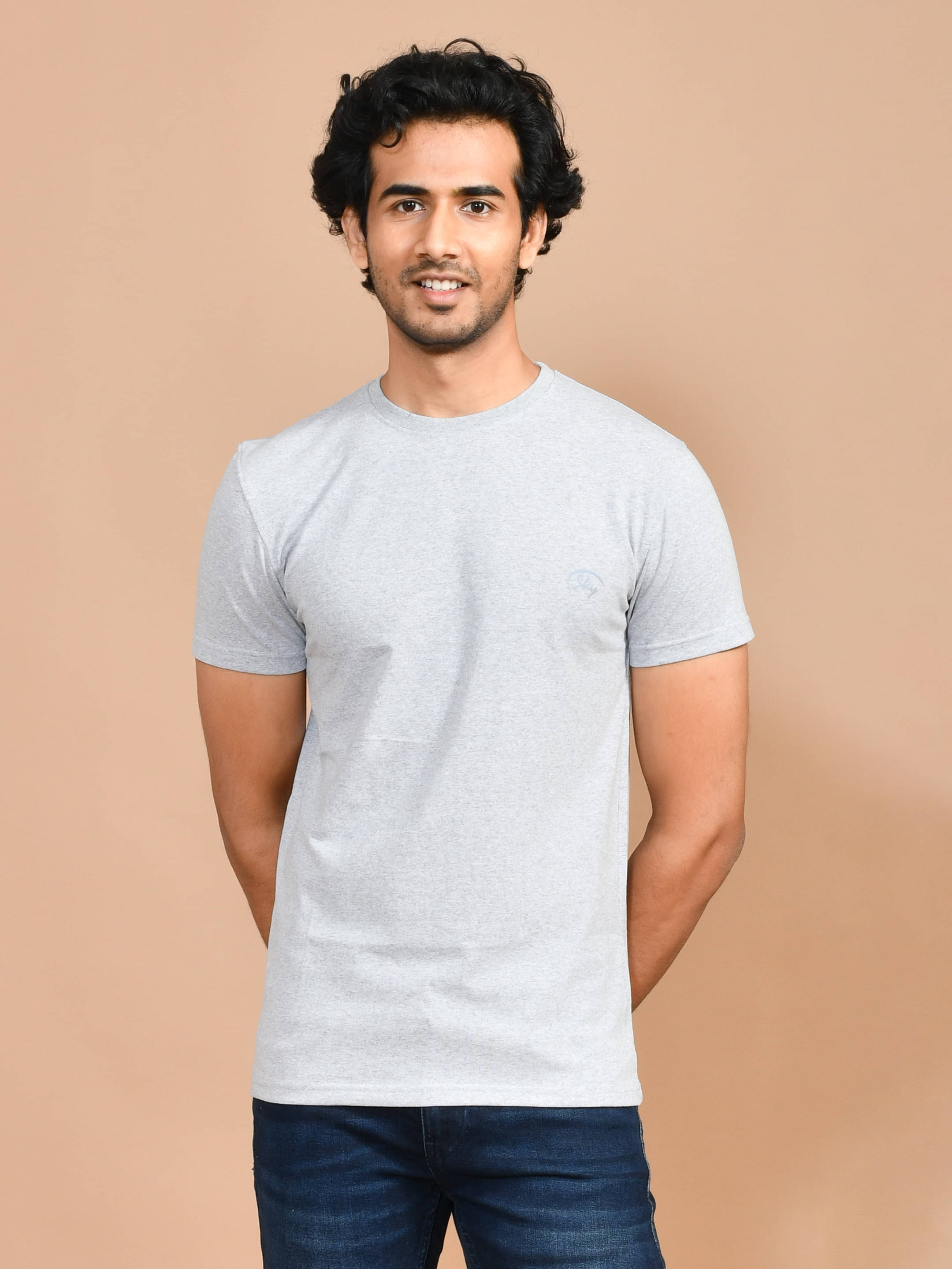     			SKYKNIT Pack of 1 Cotton Blend Regular Fit Men's T-Shirt ( Grey )