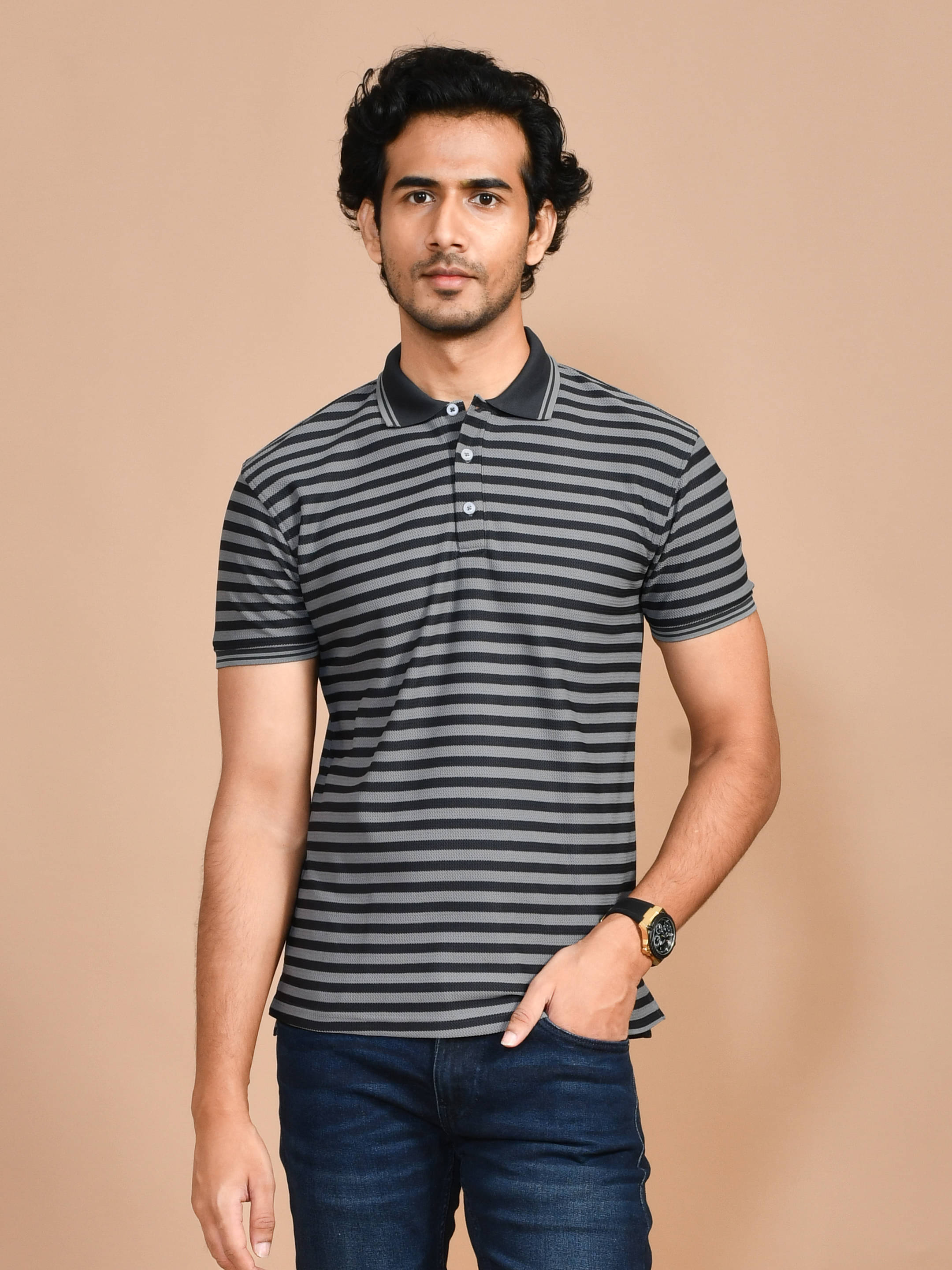 SKYKNIT Pack of 1 Cotton Blend Regular Fit Men's T-Shirt ( Black ) SKYKNIT Pack of 1 Cotton Blend Regular Fit Men's T-Shirt ( Black )