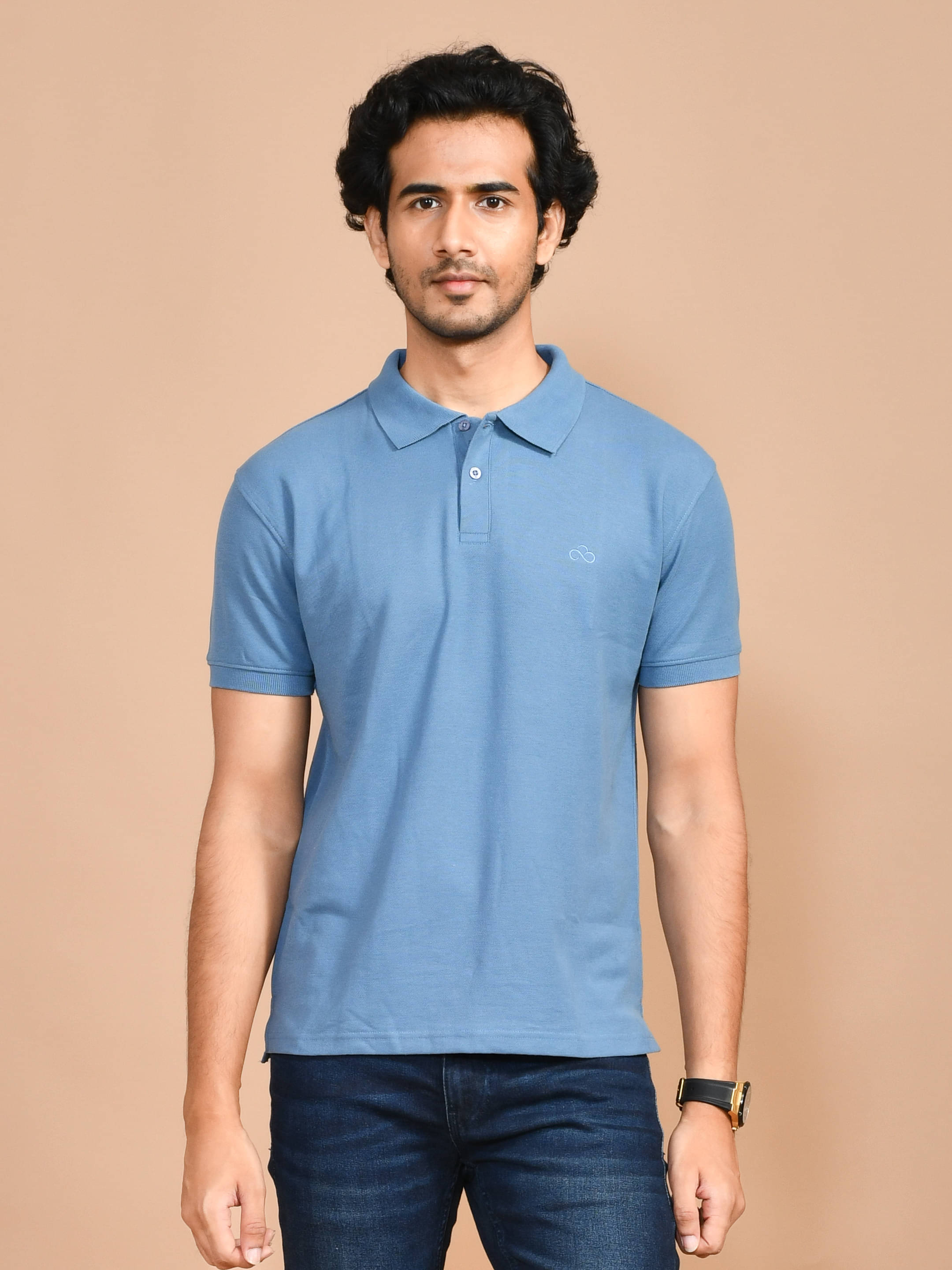 SKYKNIT Pack of 1 Cotton Blend Regular Fit Men's T-Shirt ( Light Blue ) SKYKNIT Pack of 1 Cotton Blend Regular Fit Men's T-Shirt ( Light Blue )