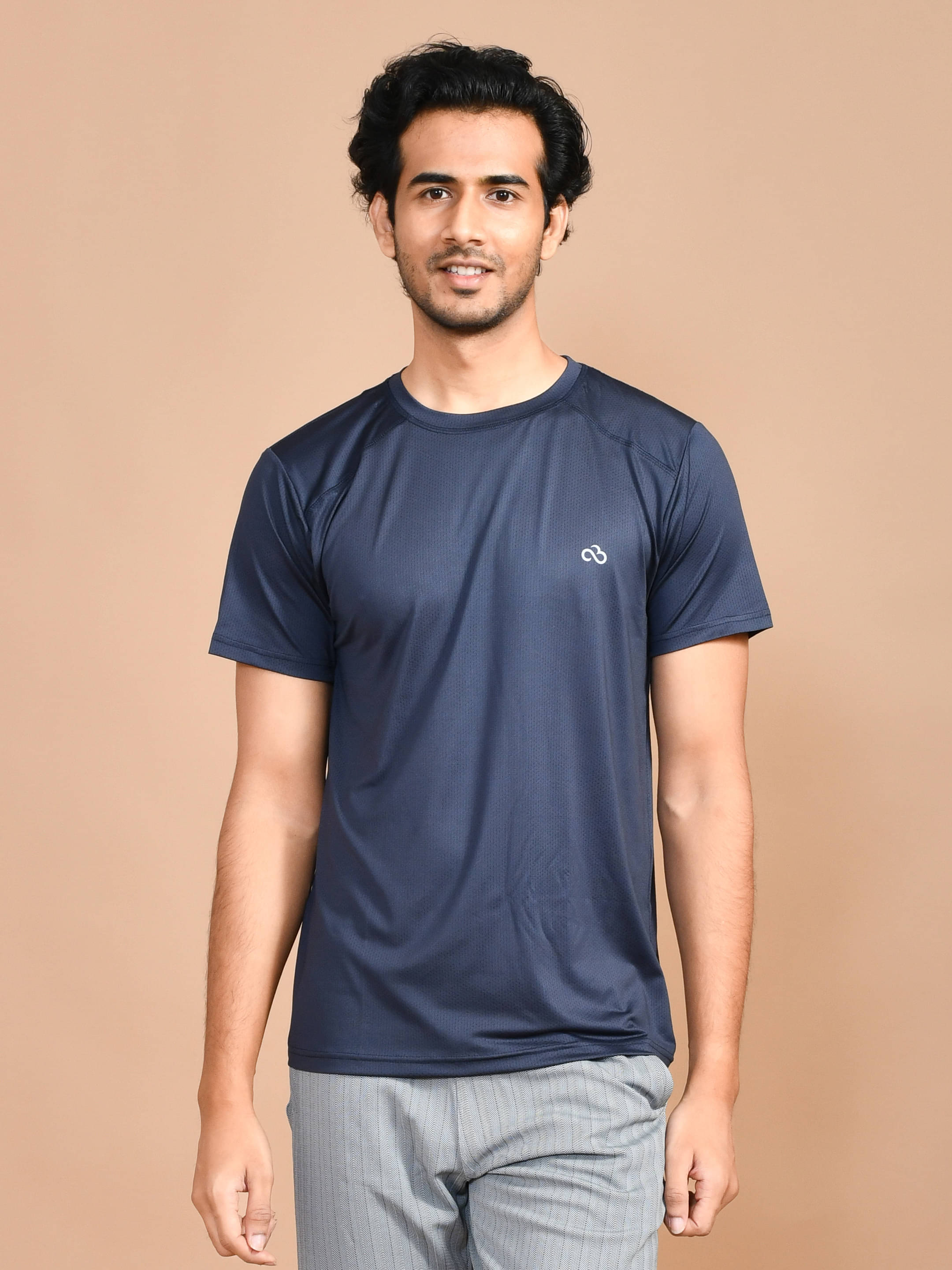 SKYKNIT Pack of 1 Cotton Blend Regular Fit Men's T-Shirt ( Navy Blue ) SKYKNIT Pack of 1 Cotton Blend Regular Fit Men's T-Shirt ( Navy Blue )