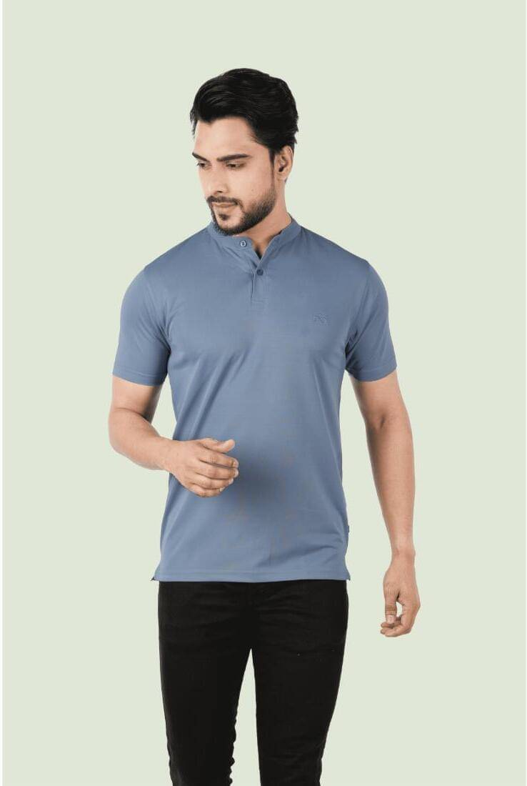     			SKYKNIT Pack of 1 Cotton Blend Regular Fit Men's T-Shirt ( Blue )