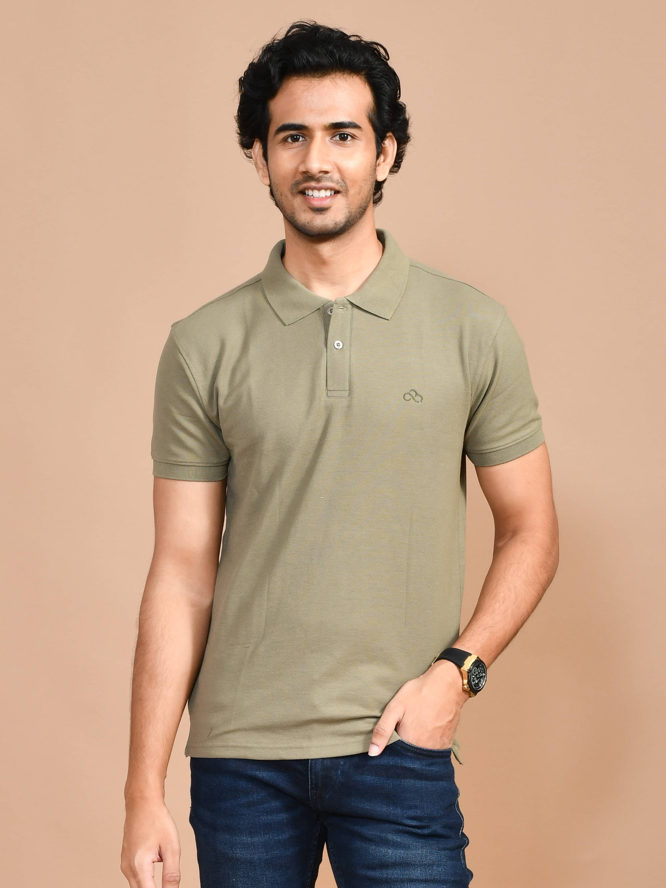 SKYKNIT Pack of 1 Cotton Blend Regular Fit Men's T-Shirt ( Dark Green ) SKYKNIT Pack of 1 Cotton Blend Regular Fit Men's T-Shirt ( Dark Green )