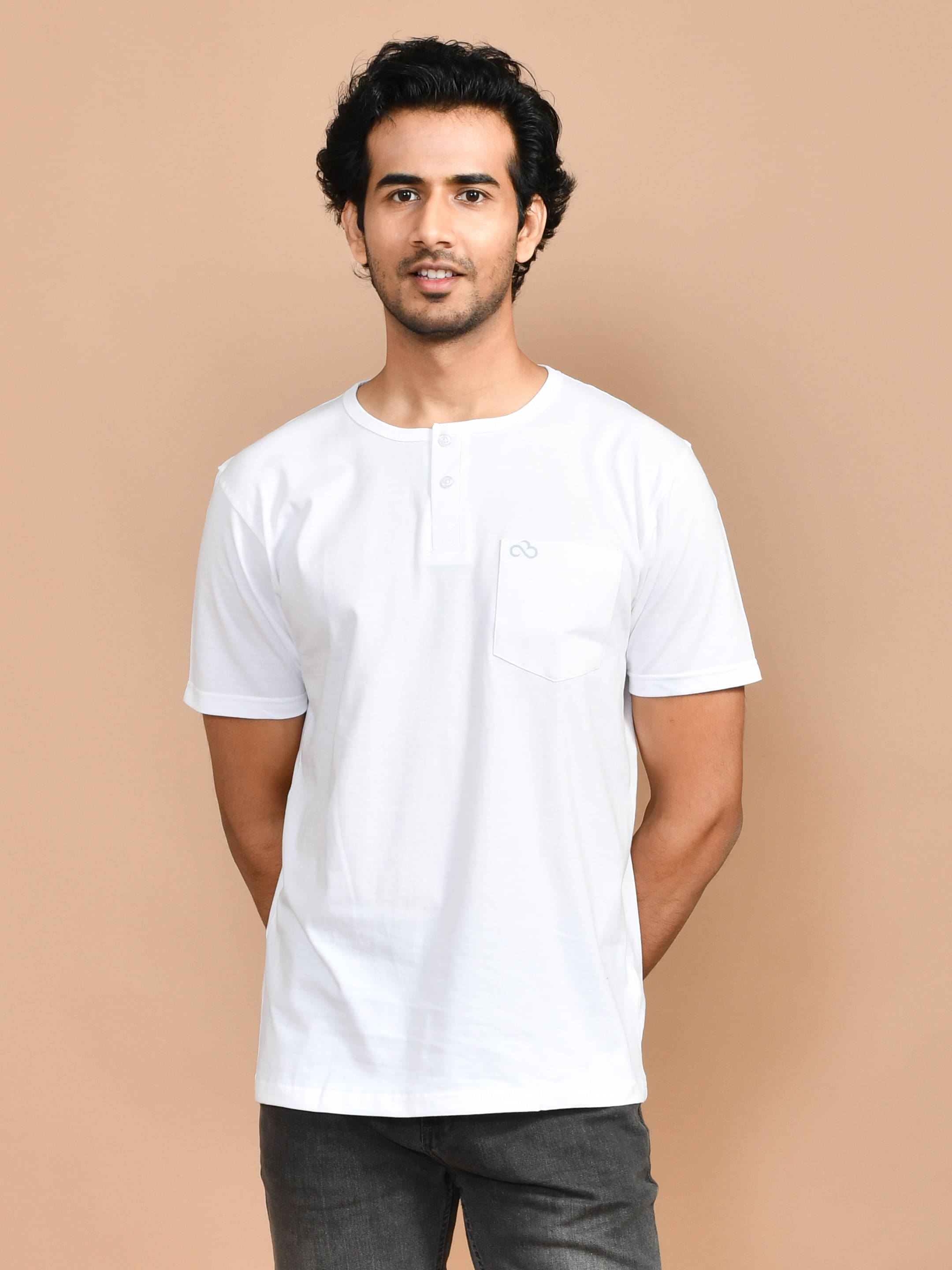     			SKYKNIT Pack of 1 Cotton Blend Regular Fit Men's T-Shirt ( White )