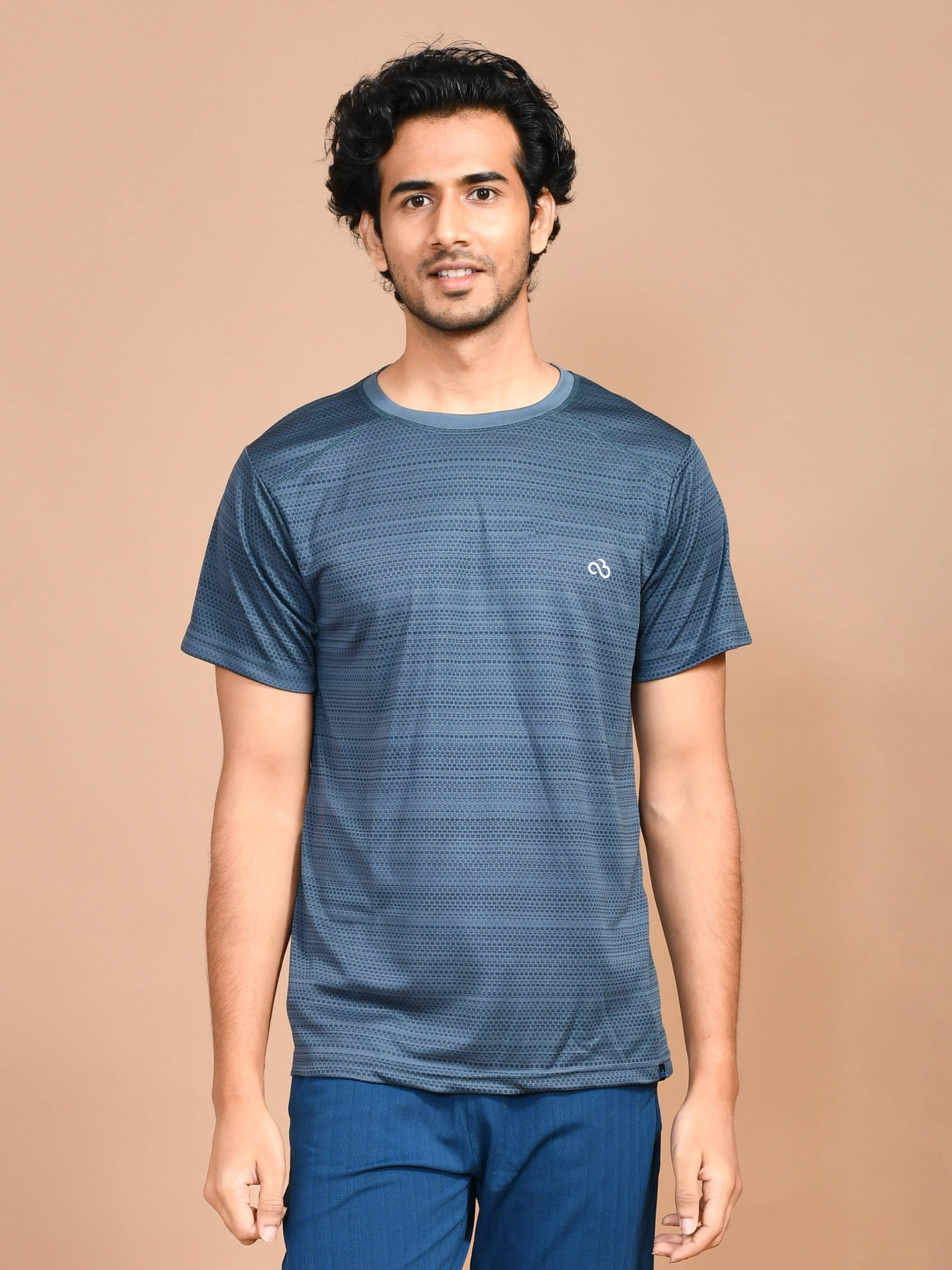 SKYKNIT Pack of 1 Viscose Regular Fit Men's T-Shirt ( Blue ) SKYKNIT Pack of 1 Viscose Regular Fit Men's T-Shirt ( Blue )