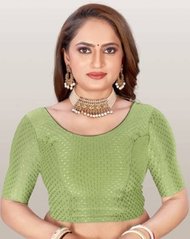 THE PRIVATE LABLE Mint Green Readymade without Pad Lycra Women's Blouse ( Pack of 1 )