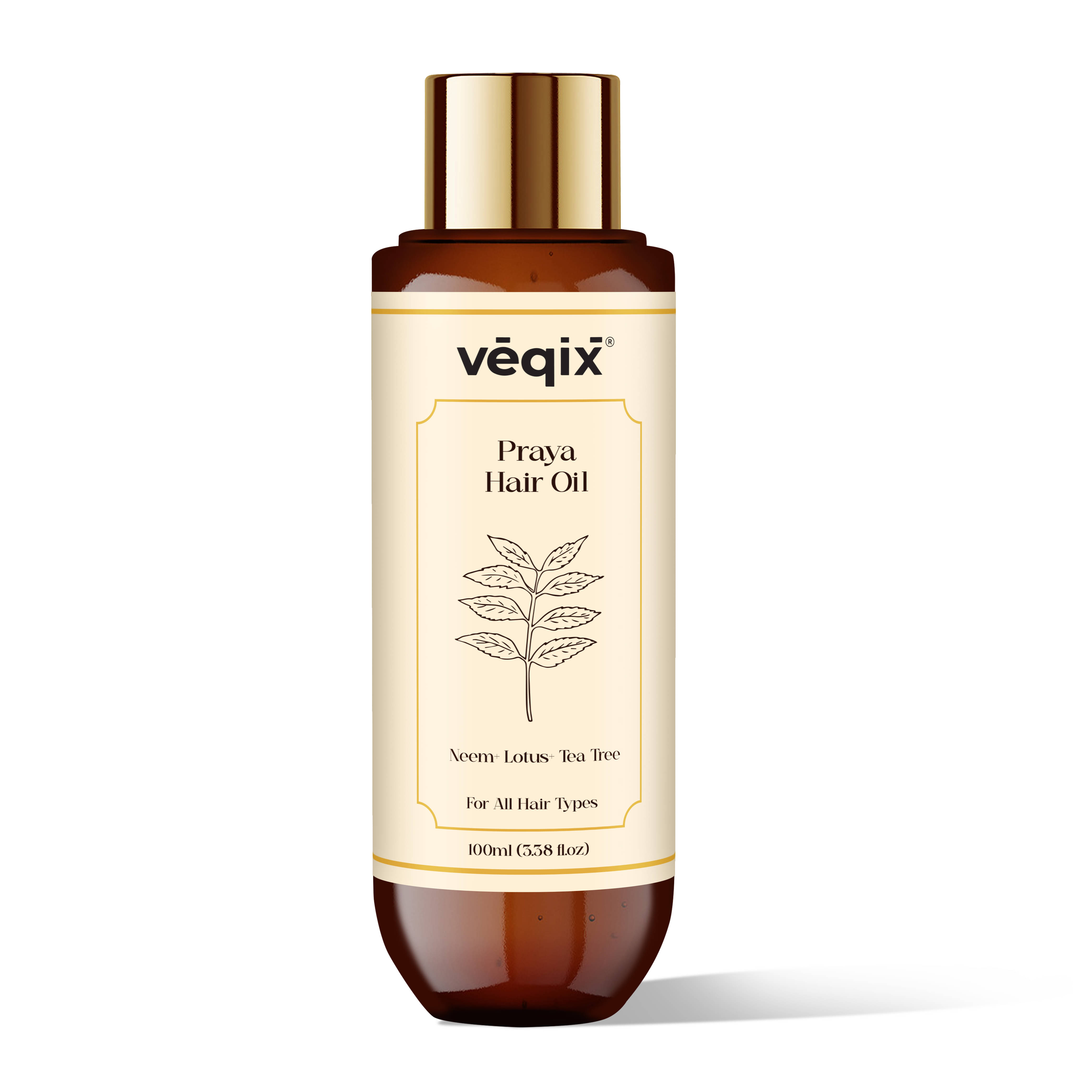     			Veqix Praya for Hair fall Control & Growth, With Neem Lotus Tea Tree Hair Oil100ml (Pack Of 1)