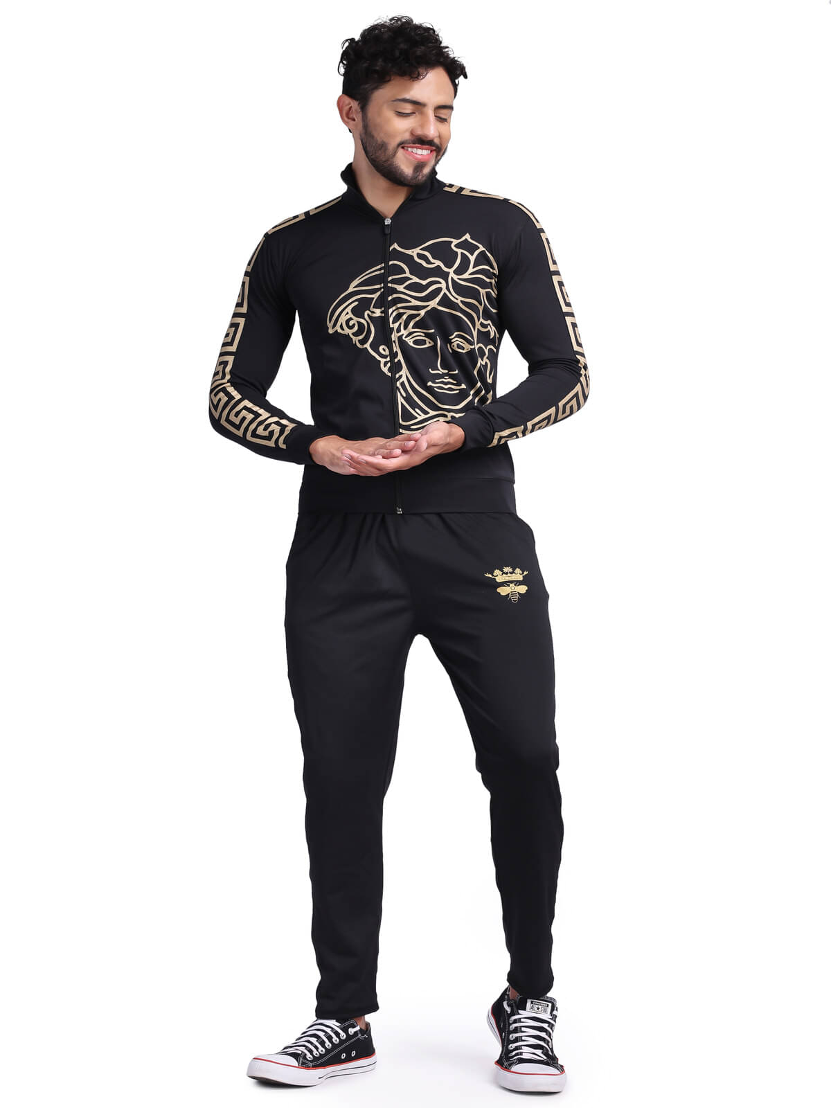     			yellow tree Black Polyester Relaxed Fit Men's Tracksuit ( Pack of 1 )