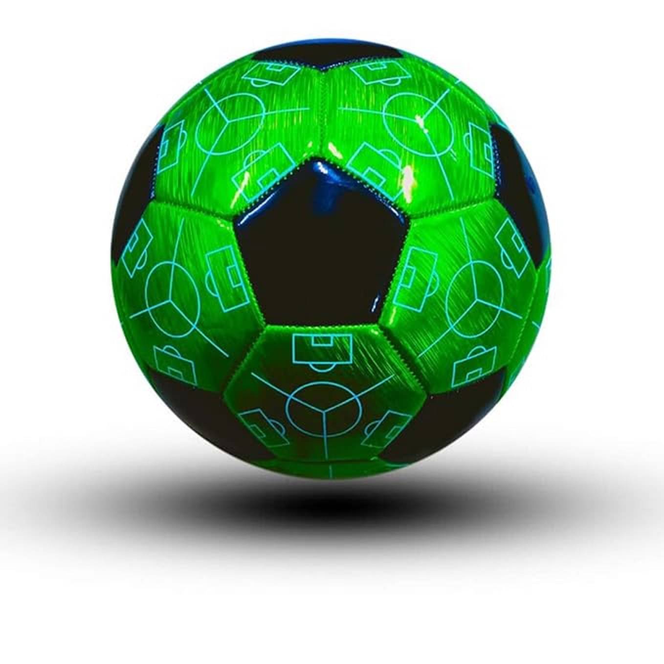     			1677 YY-YESKART Green & Black   Mettalic Colour Football England PVC Football Machine Stitched 32 Panels Professional Training Soccer Foot Ball Size : 5