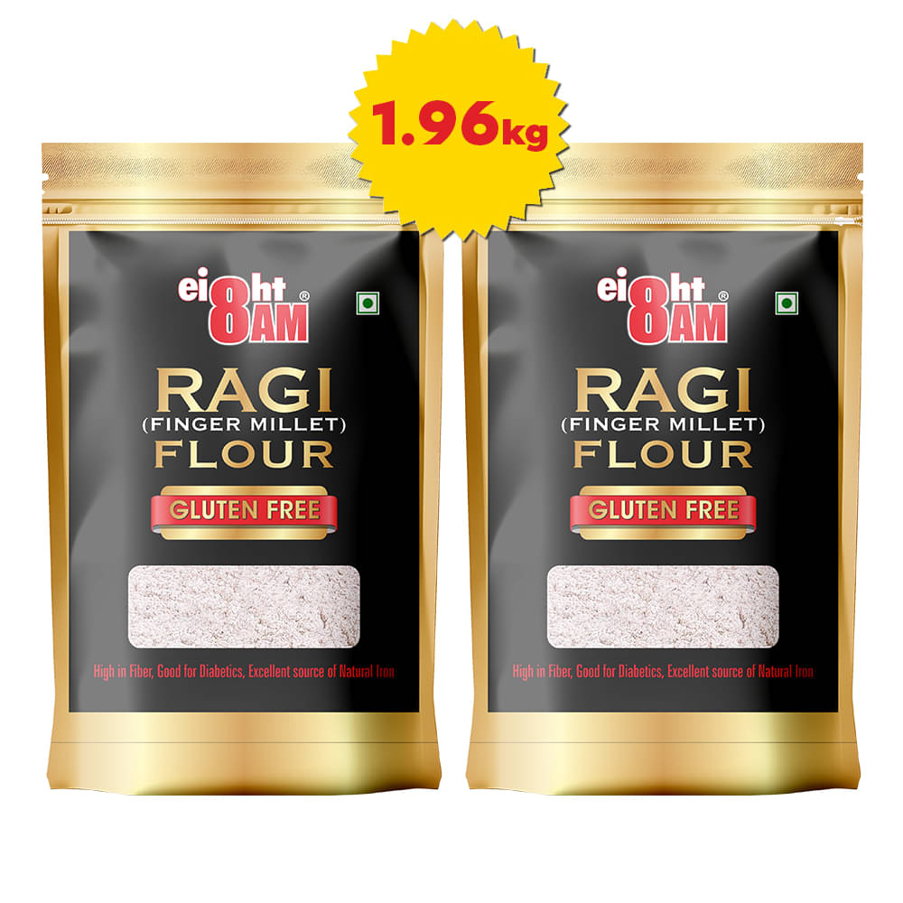 8AM Gluten Free Ragi Flour 980 gm Pack of 2 8AM Gluten Free Ragi Flour 980 gm Pack of 2