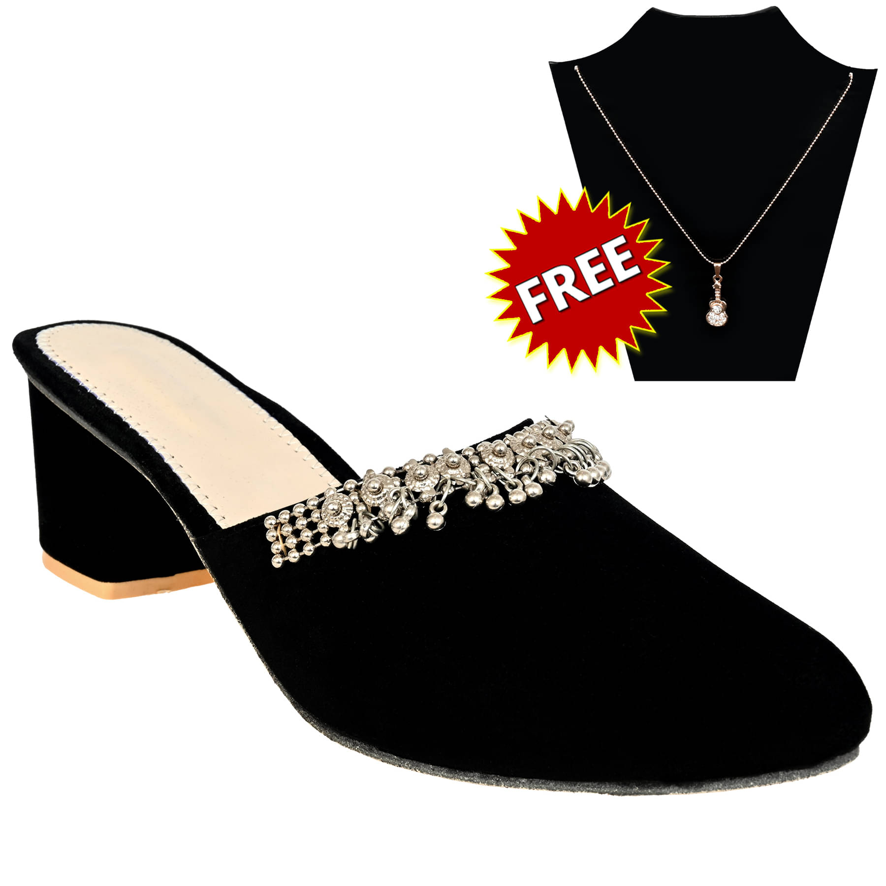     			Altek Black Women's Slip On Heels