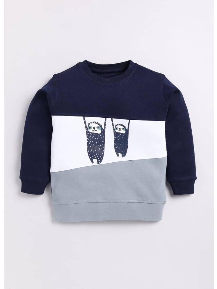     			CUTOPIES Pack of 1 Boys Cotton Sweatshirt ( Navy )