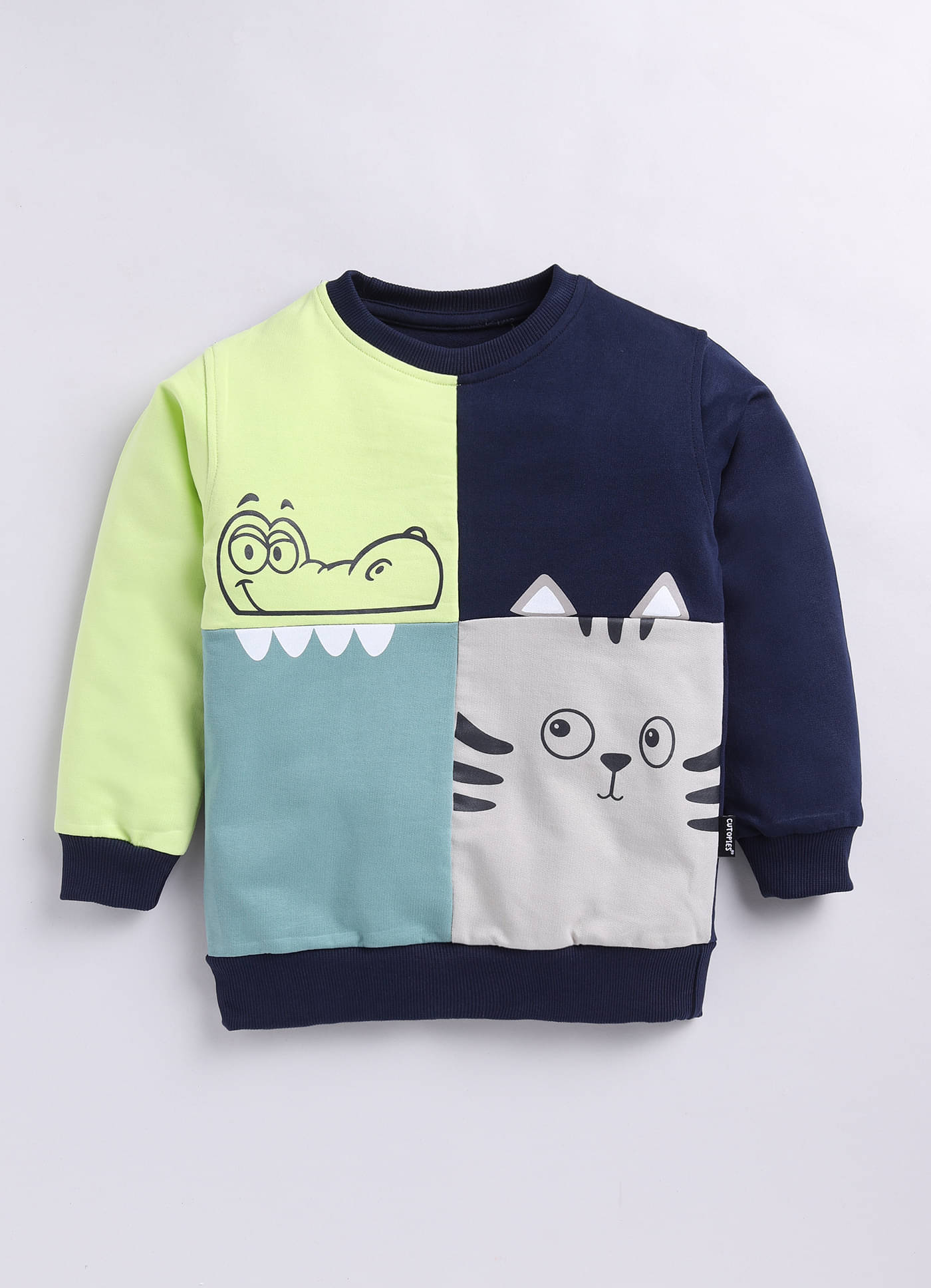     			CUTOPIES Pack of 1 Boys Cotton Sweatshirt ( Navy )