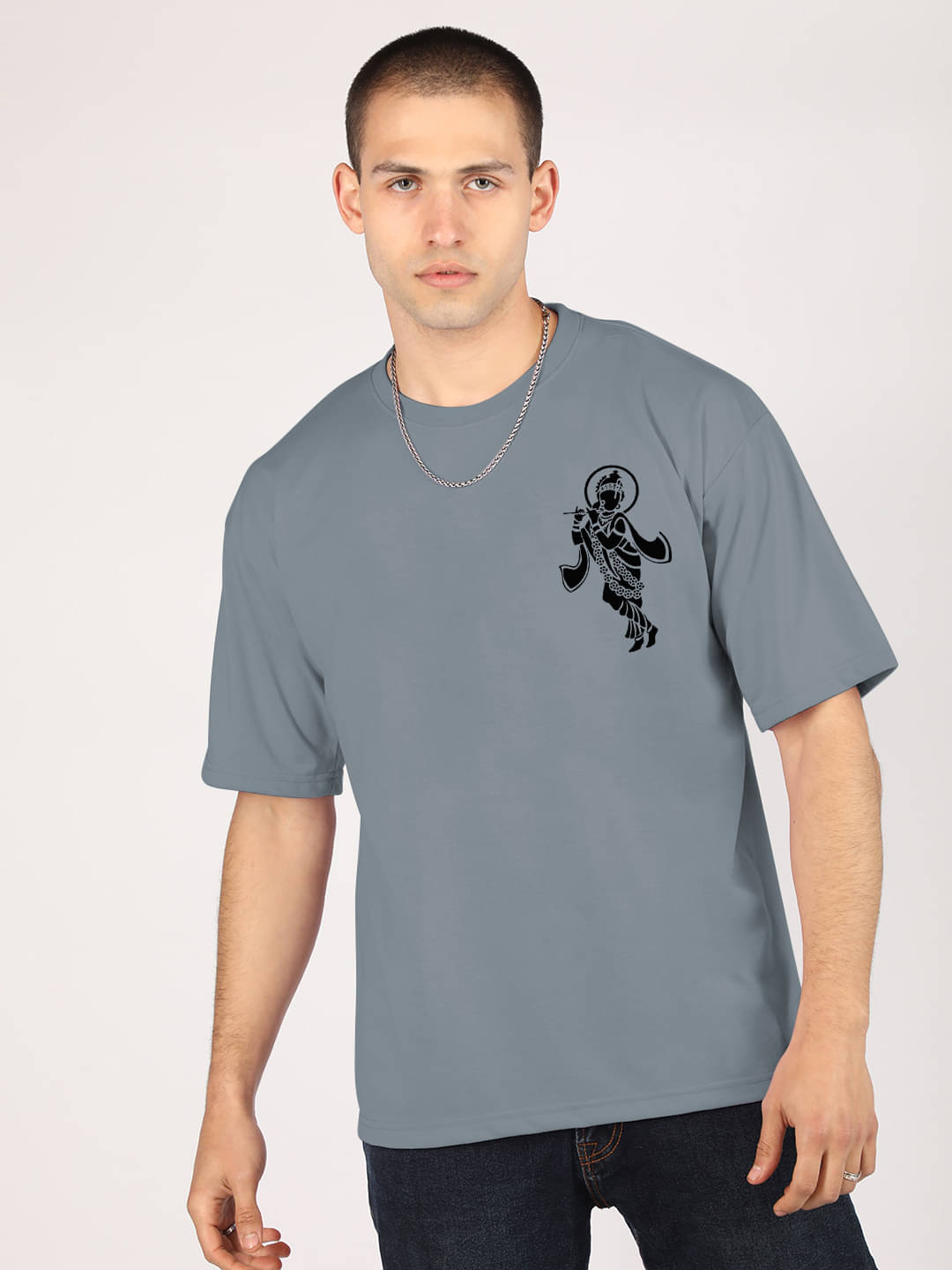 Chkokko Pack of 1 Cotton Blend Regular Fit Men's T-Shirt ( Grey ) Chkokko Pack of 1 Cotton Blend Regular Fit Men's T-Shirt ( Grey )