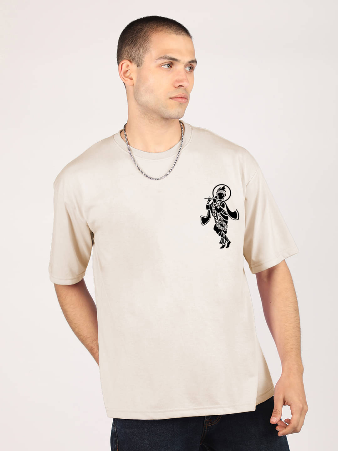     			Chkokko Pack of 1 Cotton Blend Regular Fit Men's T-Shirt ( Cream )