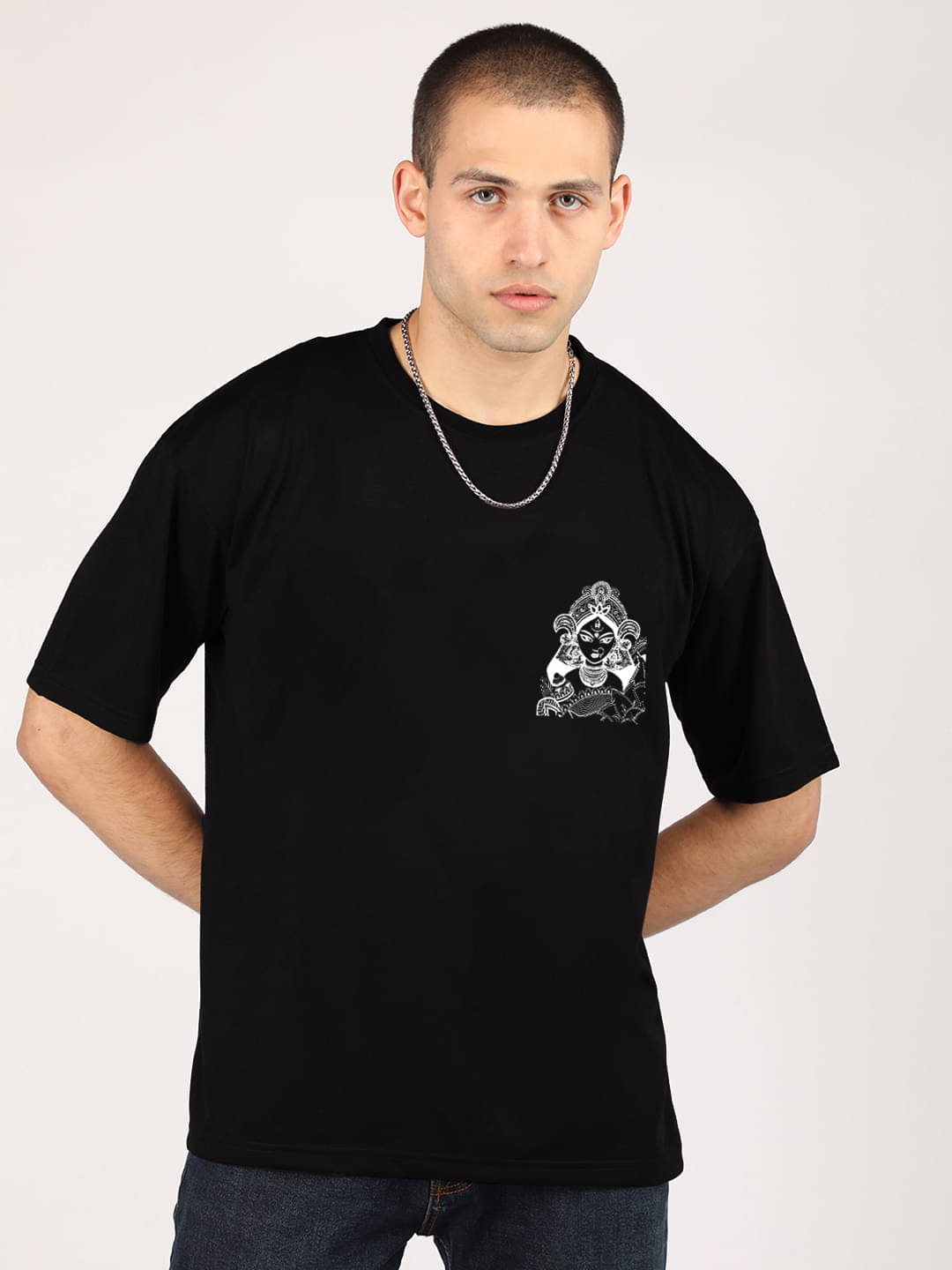 Chkokko Pack of 1 Cotton Blend Regular Fit Men's T-Shirt ( Black )     			Chkokko Pack of 1 Cotton Blend Regular Fit Men's T-Shirt ( Black )