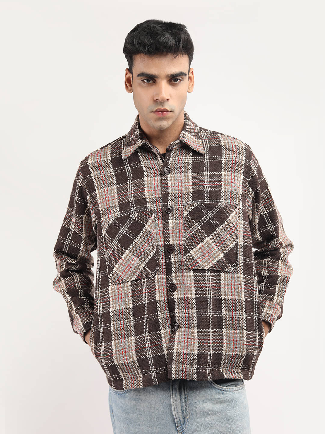 Chkokko Polyester Men's Casual Jacket - Coffee ( Pack of 1 ) Chkokko Polyester Men's Casual Jacket - Coffee ( Pack of 1 )