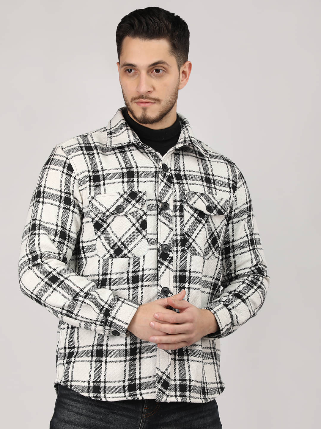 Chkokko Polyester Men's Casual Jacket - Black ( Pack of 1 )     			Chkokko Polyester Men's Casual Jacket - Black ( Pack of 1 )