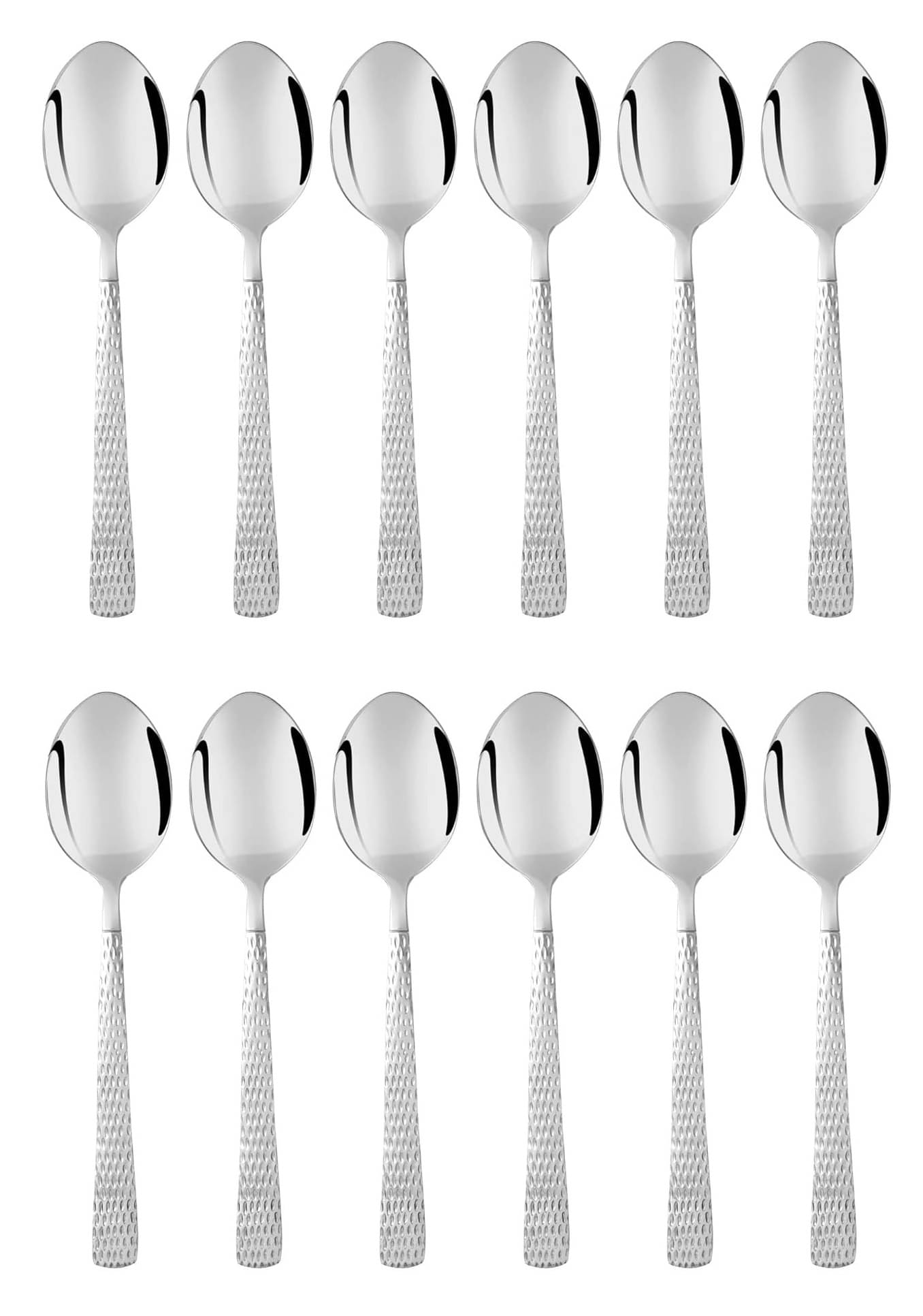     			Dynore Hammered Spoon Stainless Steel Table Spoon Silver ( Pack of 12 )
