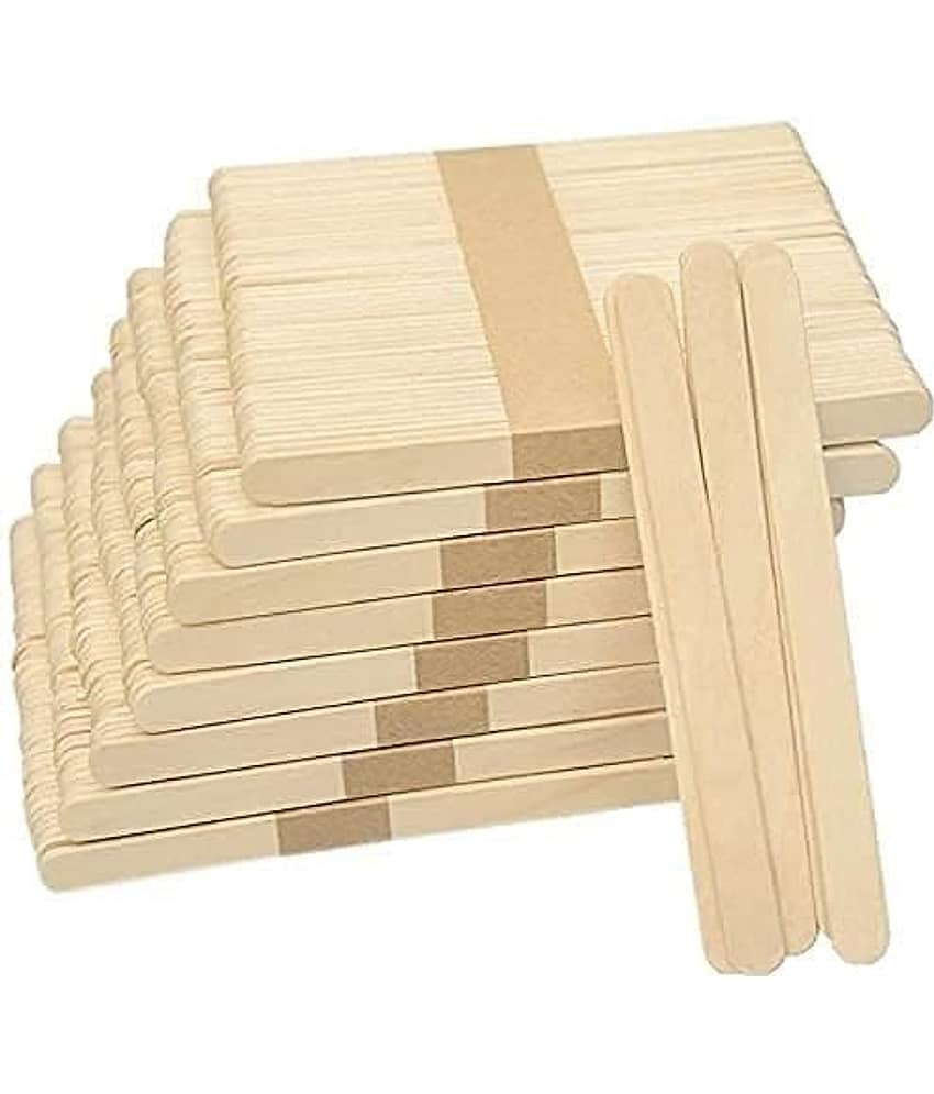 Eclet 200 White Wooden Craft Stick Premium Natural Wooden Piece Ice Cream Sticks - Stationery | Buy online on ZillyBuy