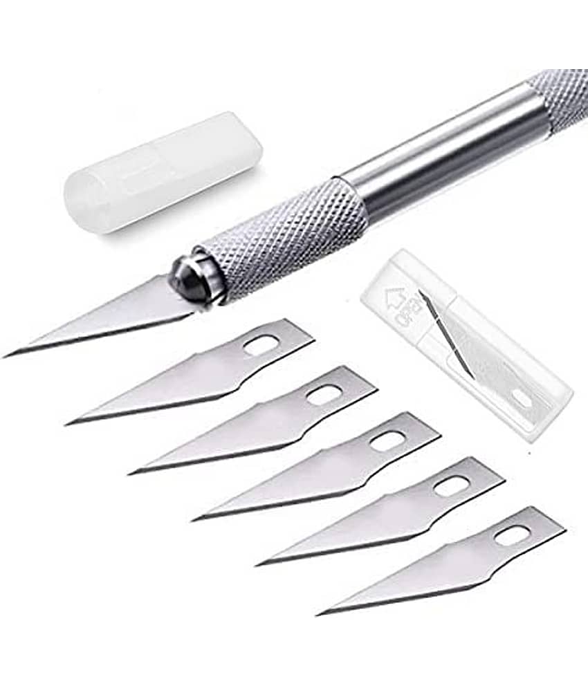 FREEDY Detail Pen Knife with 5 Interchangeable Sharp Blades for Carving/Mat Cutting &Paper Cutting - Stationery | Buy online on ZillyBuy