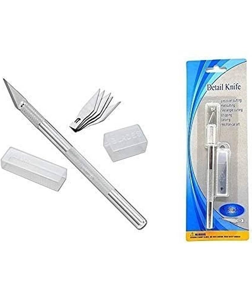 FREEDY Detail Pen Knife with 5 Interchangeable Sharp Blades for Carving/Mat Cutting &Paper Cutting - Stationery | Buy online on ZillyBuy