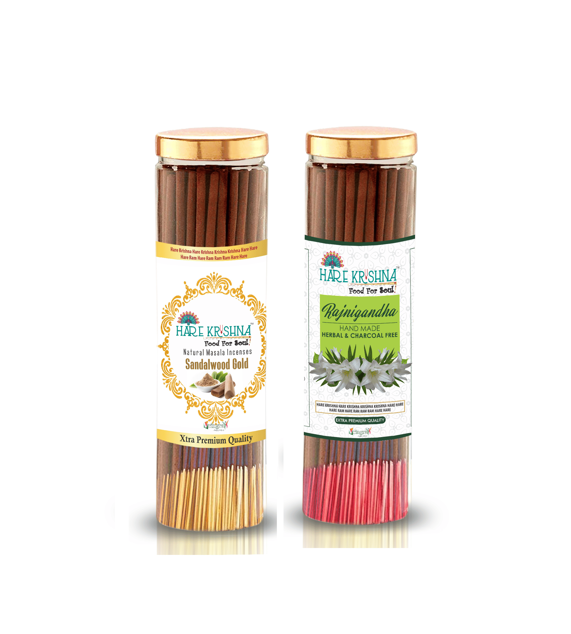     			Hare Krishna Food For Soul Incense Stick Pure Sandal,Rajnigandha 200 gm ( Pack of 1 )