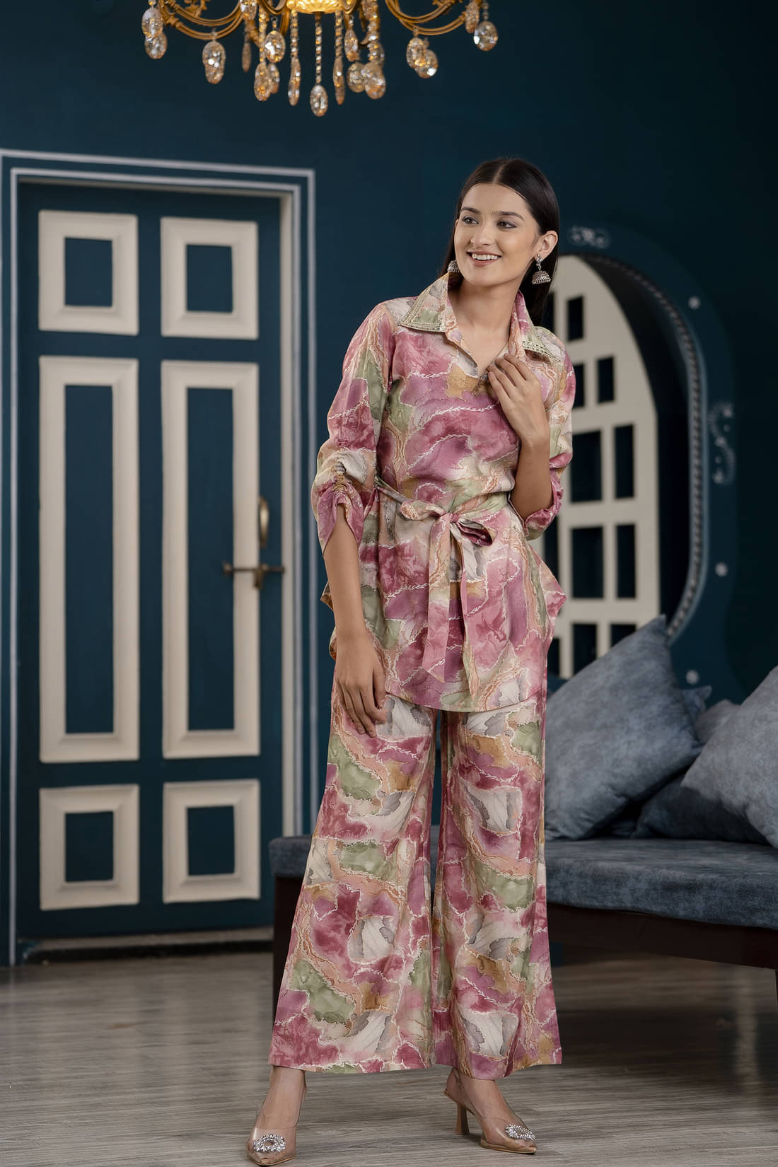Kohsh Women Printed Top With Trousers Co-Ord Set ( Multi Color ) Kohsh Women Printed Top With Trousers Co-Ord Set ( Multi Color )