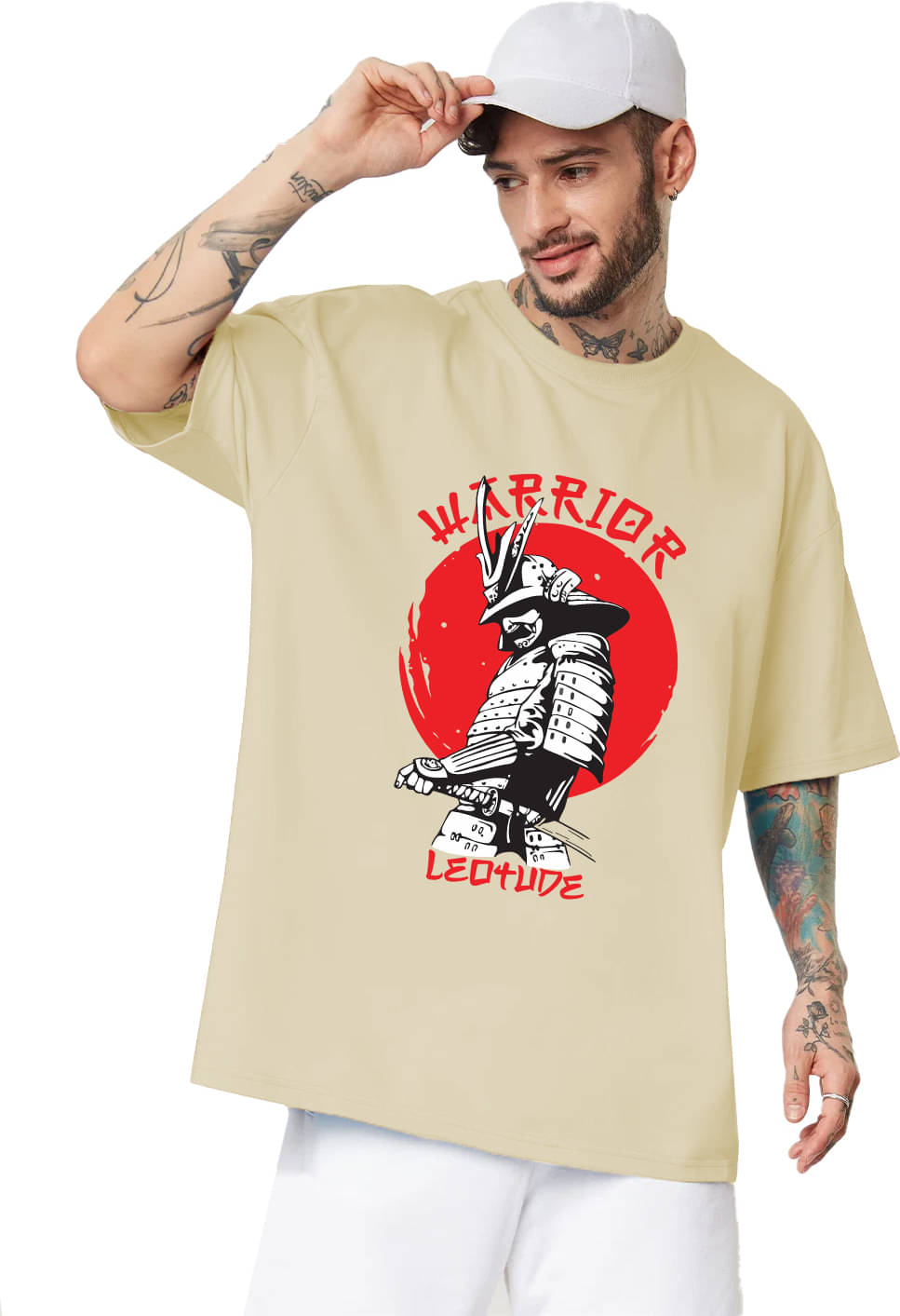     			Leotude Pack of 1 Cotton Blend Oversized Fit Men's T-Shirt ( Beige )