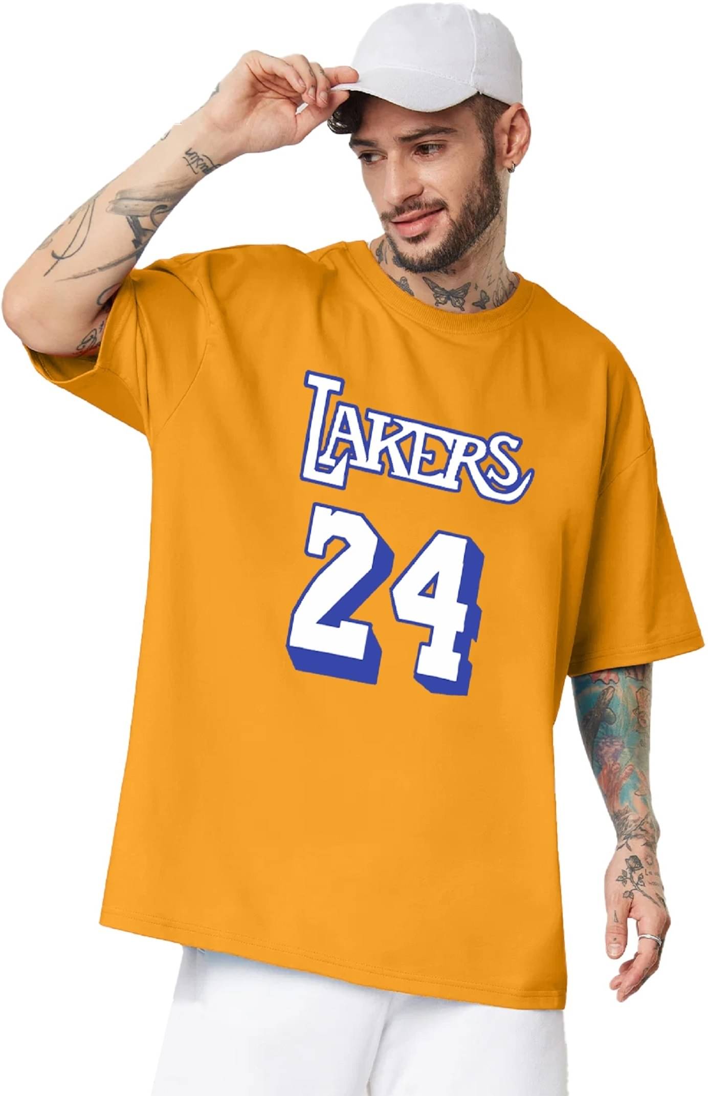 Leotude Pack of 1 Cotton Blend Oversized Fit Men's T-Shirt ( Yellow ) Leotude Pack of 1 Cotton Blend Oversized Fit Men's T-Shirt ( Yellow )