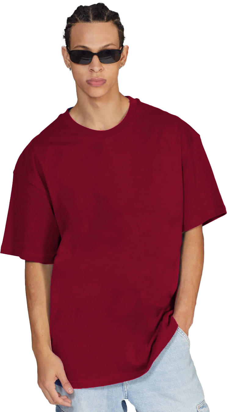 Leotude Pack of 1 Cotton Blend Oversized Fit Men's T-Shirt ( Maroon )     			Leotude Pack of 1 Cotton Blend Oversized Fit Men's T-Shirt ( Maroon )