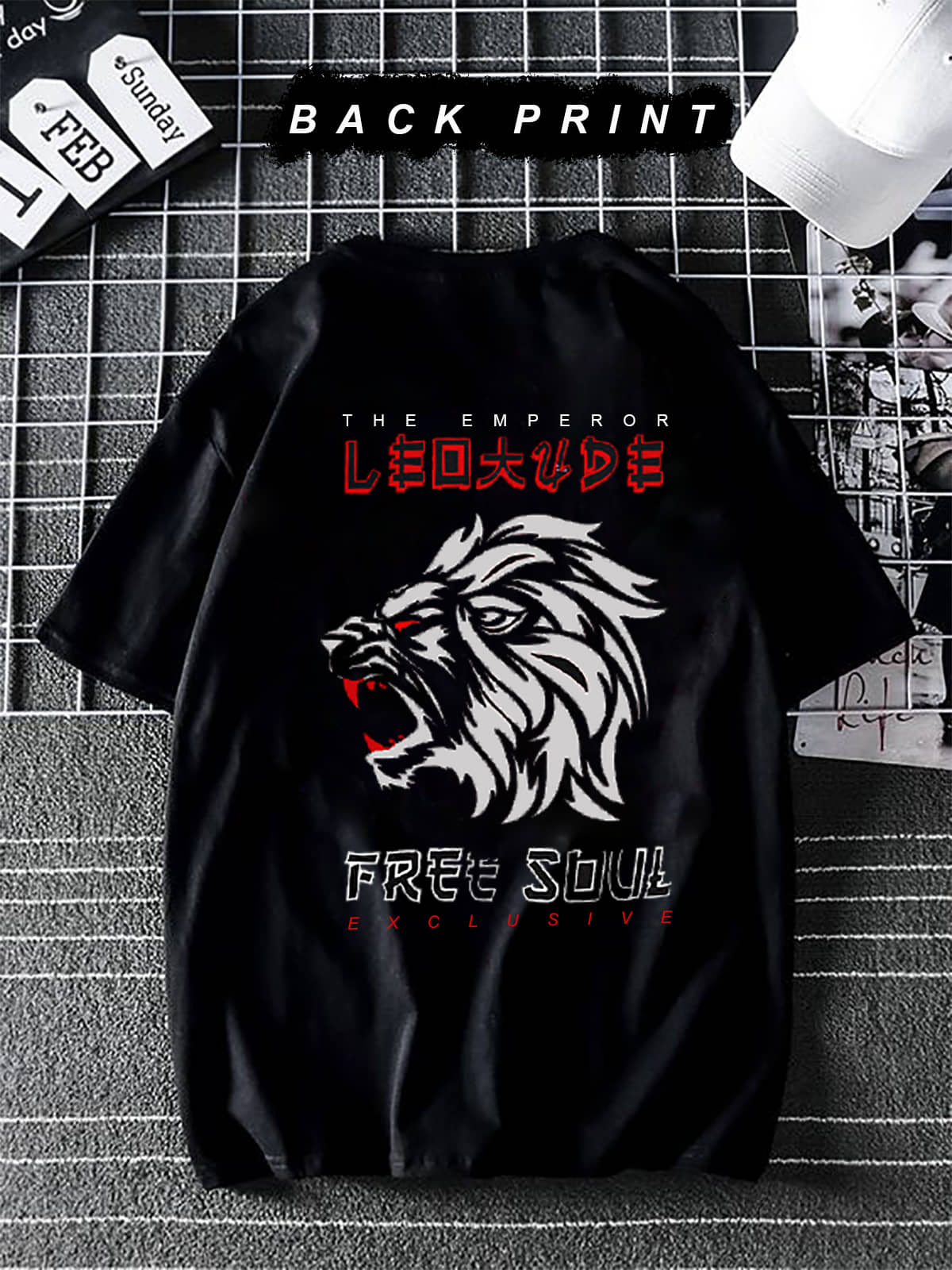 Leotude Pack of 1 Cotton Blend Oversized Fit Men's T-Shirt ( Black )