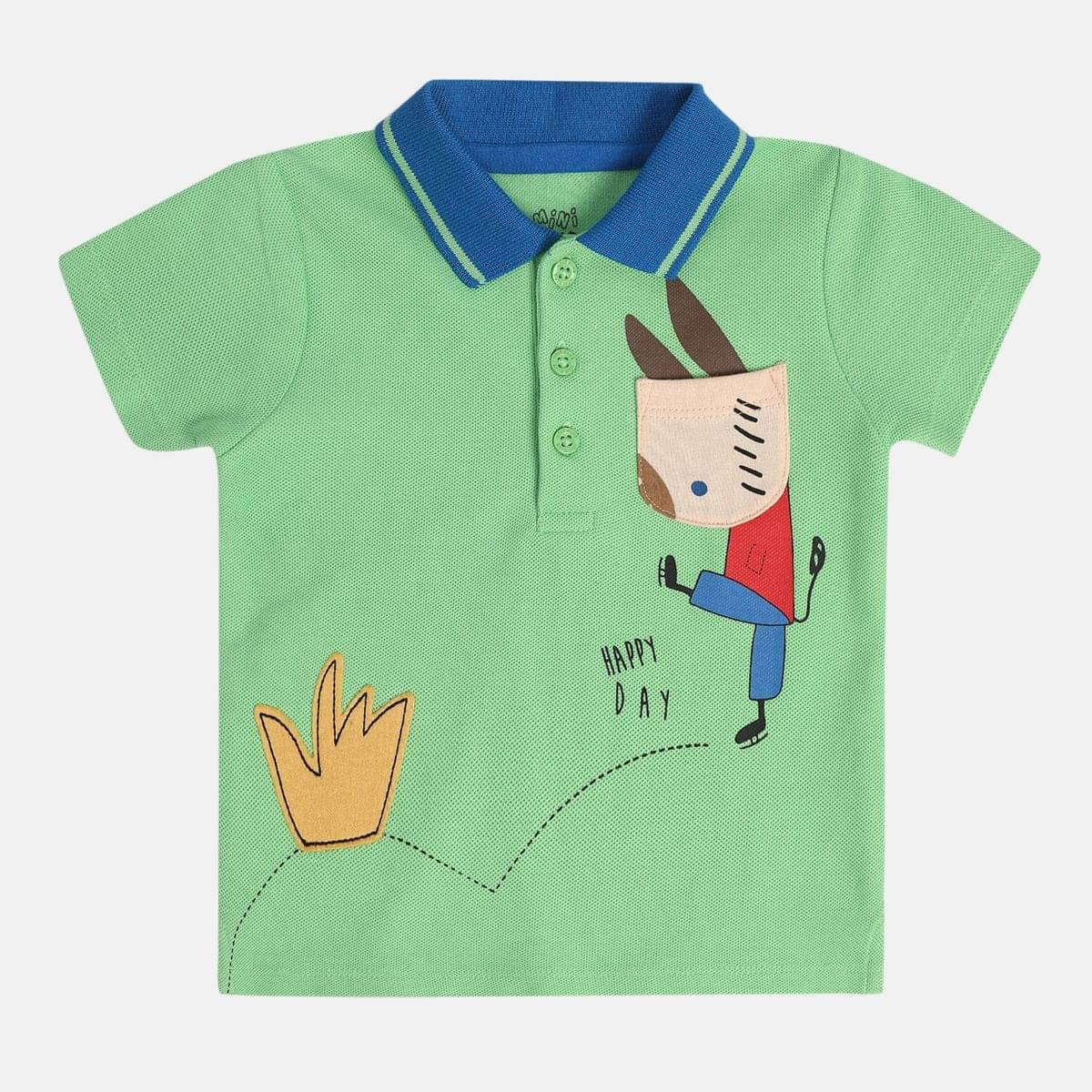     			MINI KLUB Pack of 1 Baby Boys Cotton Polo T-Shirt ( Green )