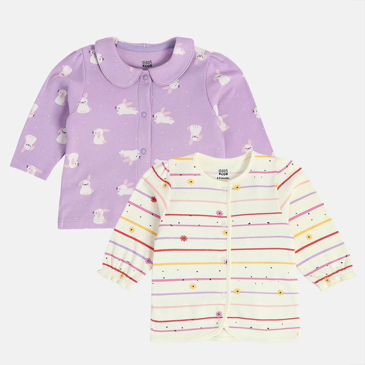     			MINI KLUB Pack of 2 Baby Girls Cotton Shirt ( Multi )