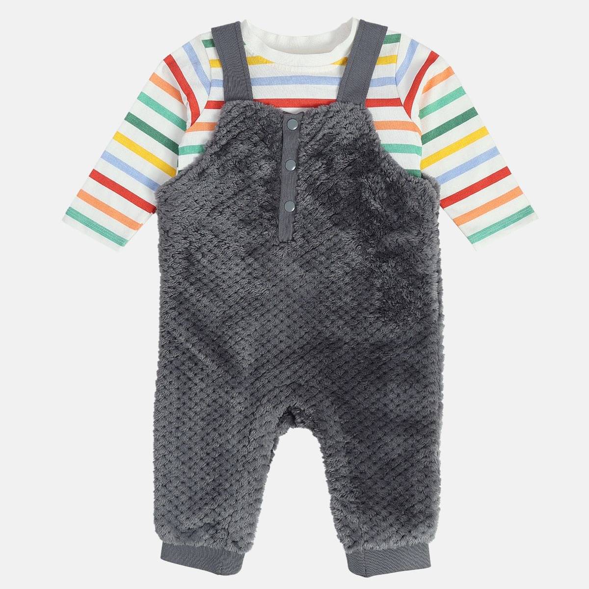     			MINI KLUB Pack of 2 Baby Boys Cotton Dungaree Sets ( Multi )