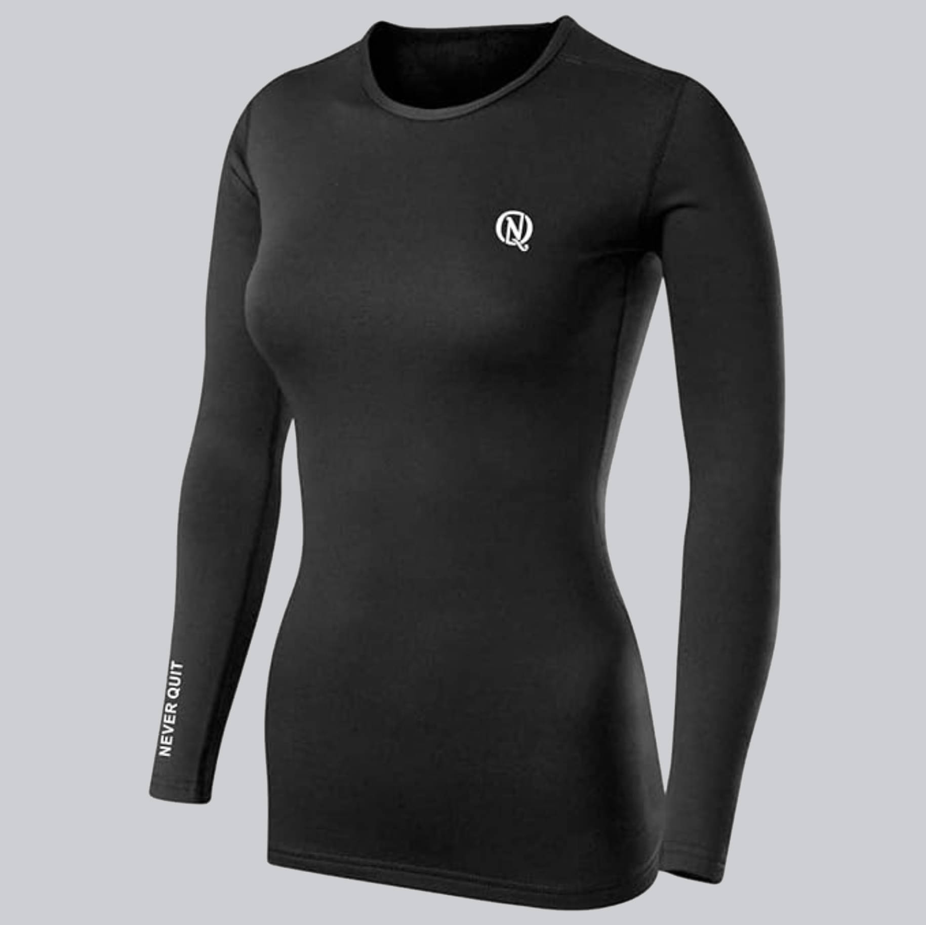     			NEVER QUIT Black Polyester Compression - Single