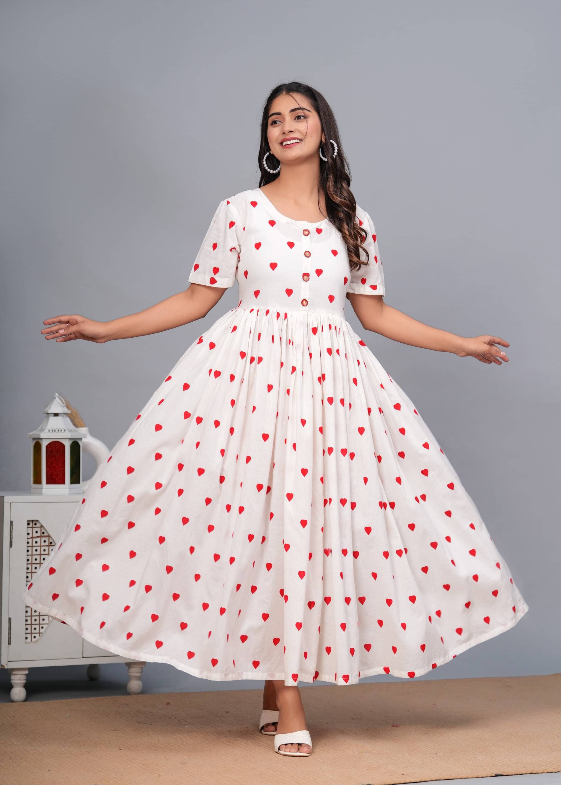 NUPITAL Rayon Printed Anarkali Women's Kurti - Pink ( Pack of 1 )     			NUPITAL Rayon Printed Anarkali Women's Kurti - Pink ( Pack of 1 )