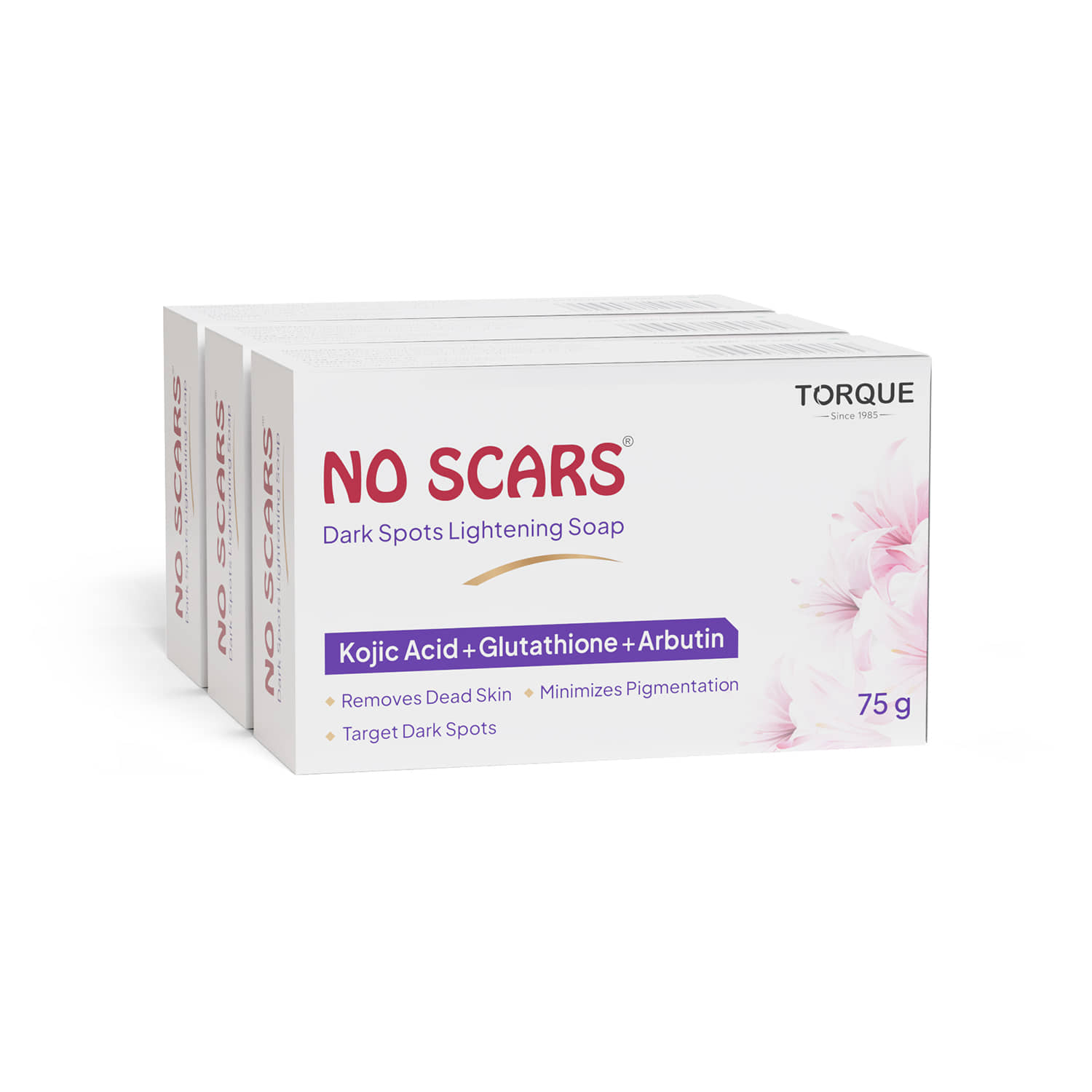 No Scars Skin Whitening No Scars Kojic Acid Soap Bathing Bar for All Skin Type ( Pack of 3 )