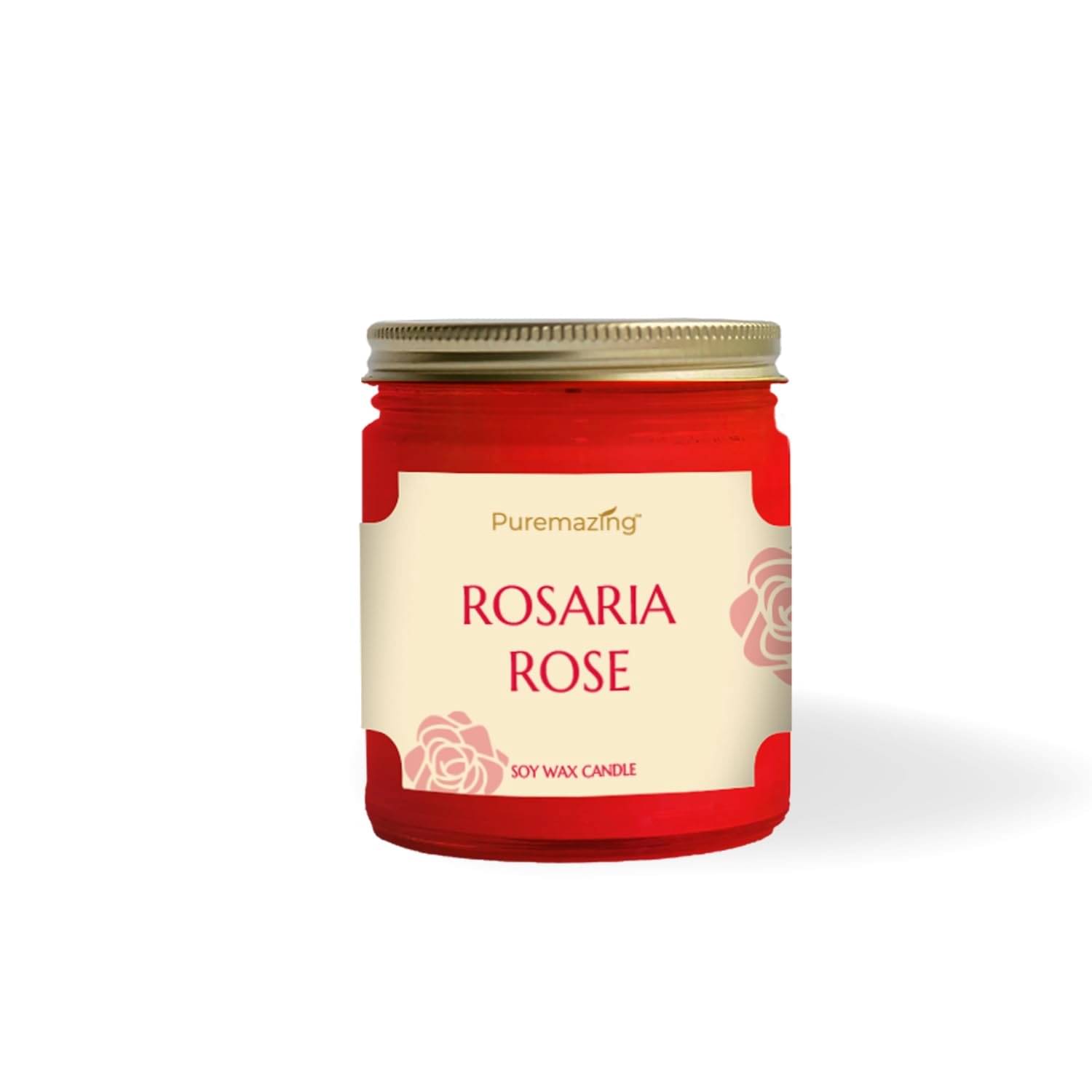     			Puremazing Red Rose Jar Candle 7 cm ( Pack of 1 )