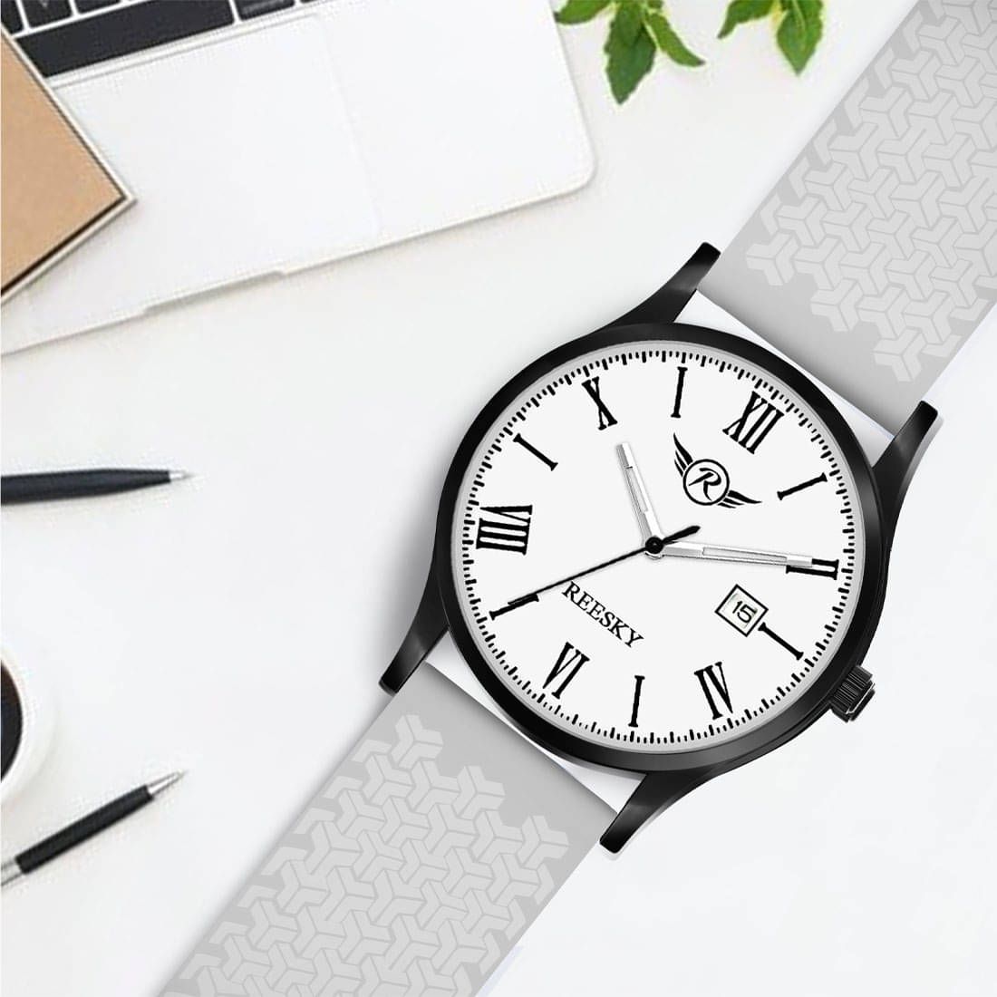     			REESKY Light Grey Silicon Analog Men's Watch