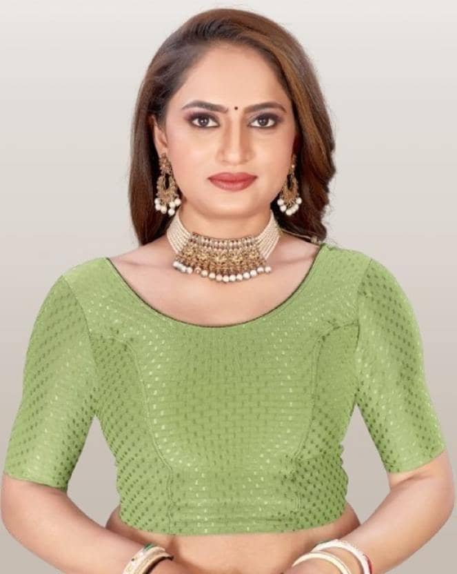 THE PRIVATE LABLE Mint Green Readymade without Pad Lycra Women's Blouse ( Pack of 1 )