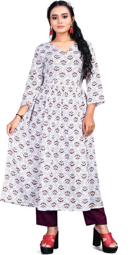 THE PRIVATE LABLE Rayon Printed Kurti With Pants Women's Stitched Salwar Suit - Purple ( Pack of 1 ) THE PRIVATE LABLE Rayon Printed Kurti With Pants Women's Stitched Salwar Suit - Purple ( Pack of 1 )