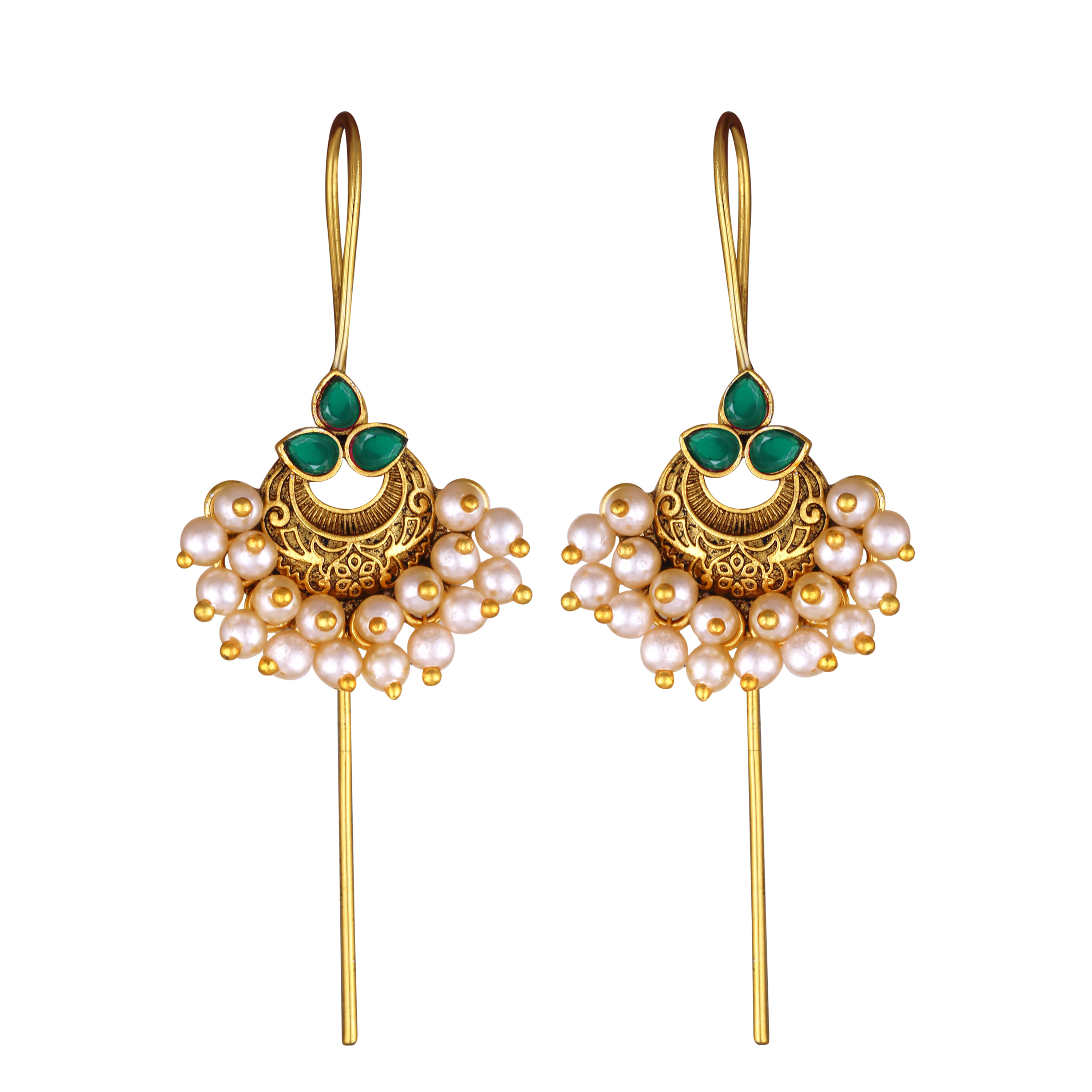     			Vighnaharta Green EarCuff Earrings ( Pack of 1 )