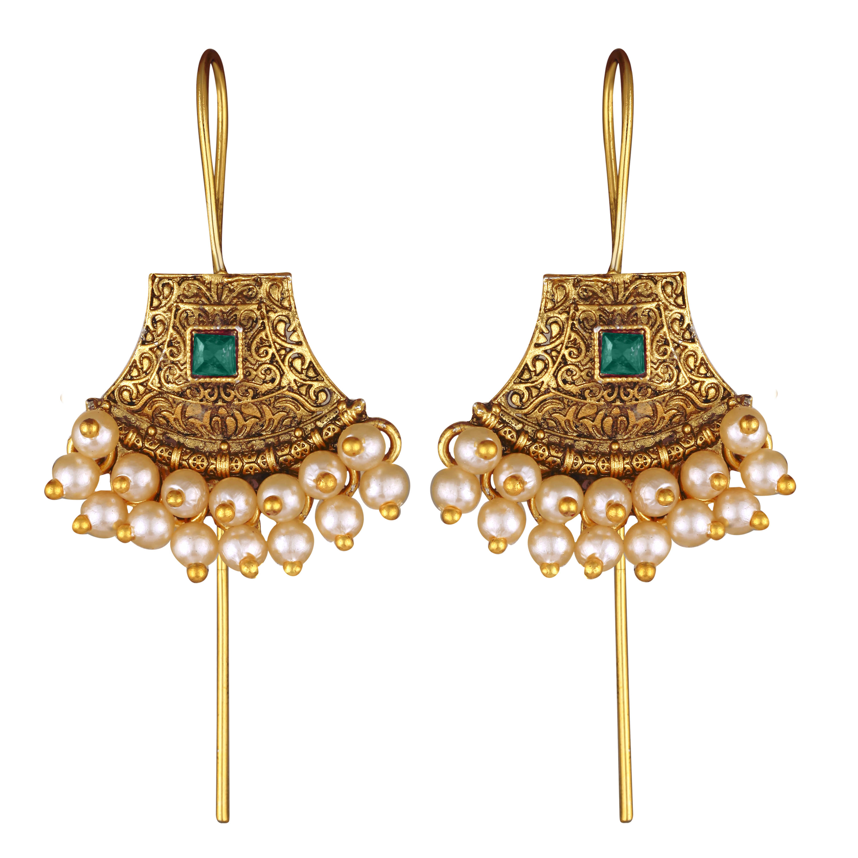     			Vighnaharta Green EarCuff Earrings ( Pack of 1 )