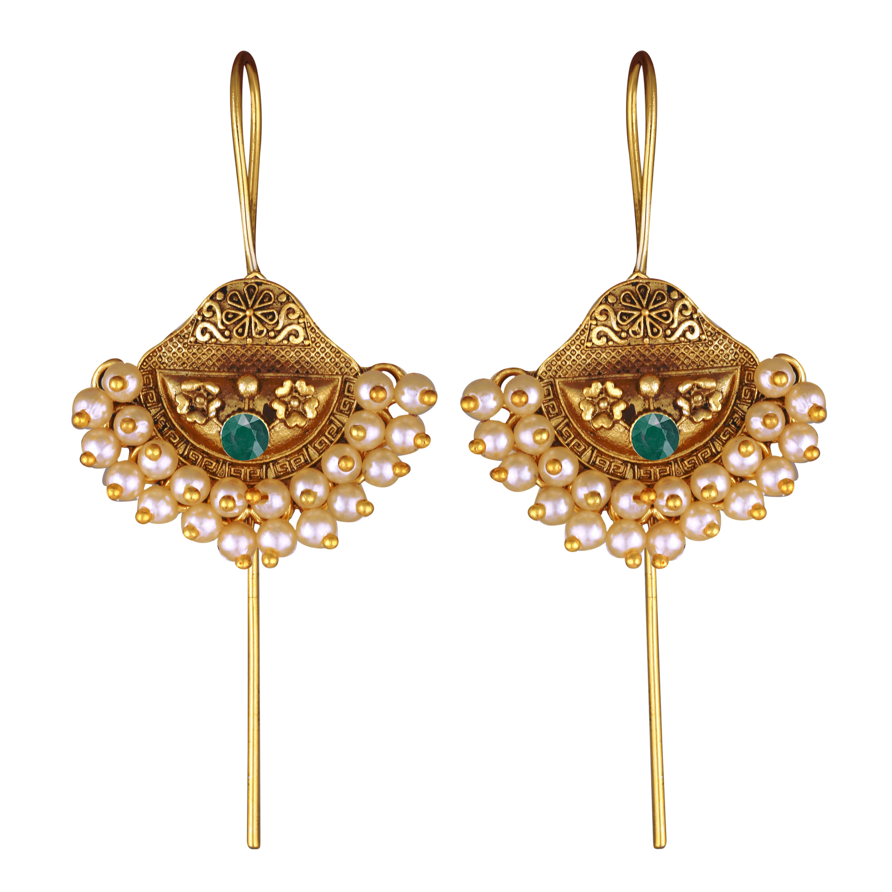     			Vighnaharta Green EarCuff Earrings ( Pack of 1 )